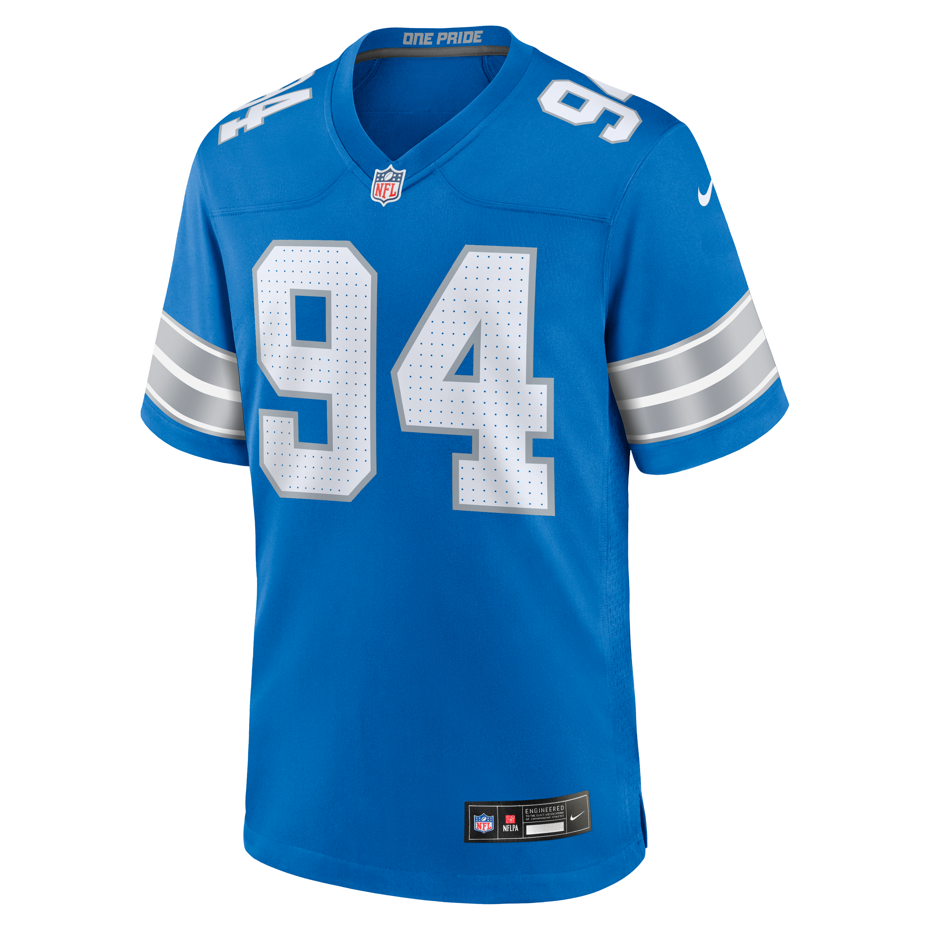 Mekhi Wingo Detroit Lions Game Jersey Blue NFL Football Fan Wear Mekhi Wingo