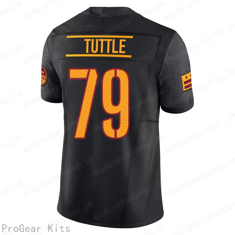 Shy Tuttle Washington Commanders Jersey No.79 Black NFL Football Fan Wear