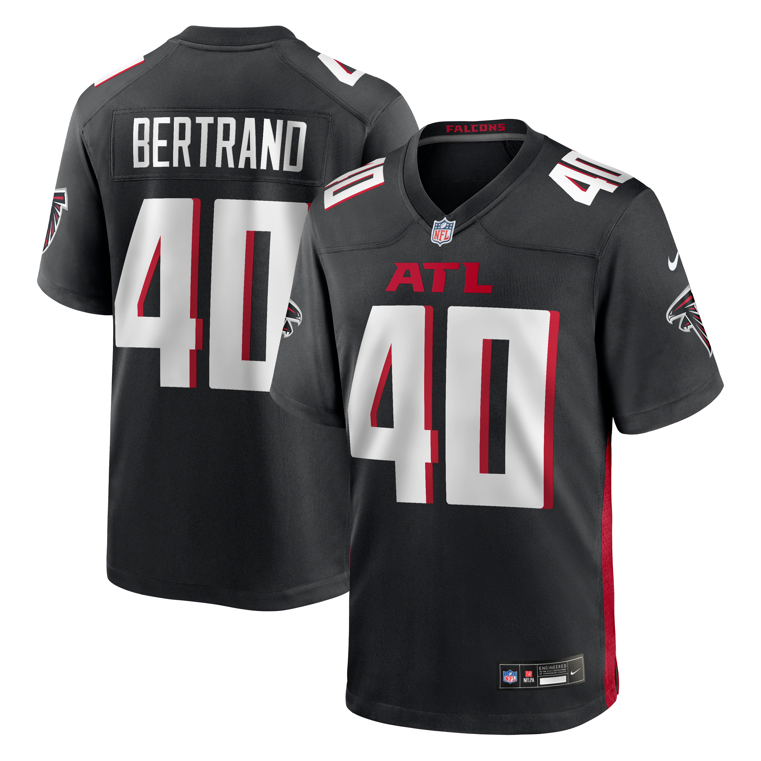 JD Bertrand Atlanta Falcons Game Jersey Black NFL Football Fan Wear JD Bertrand