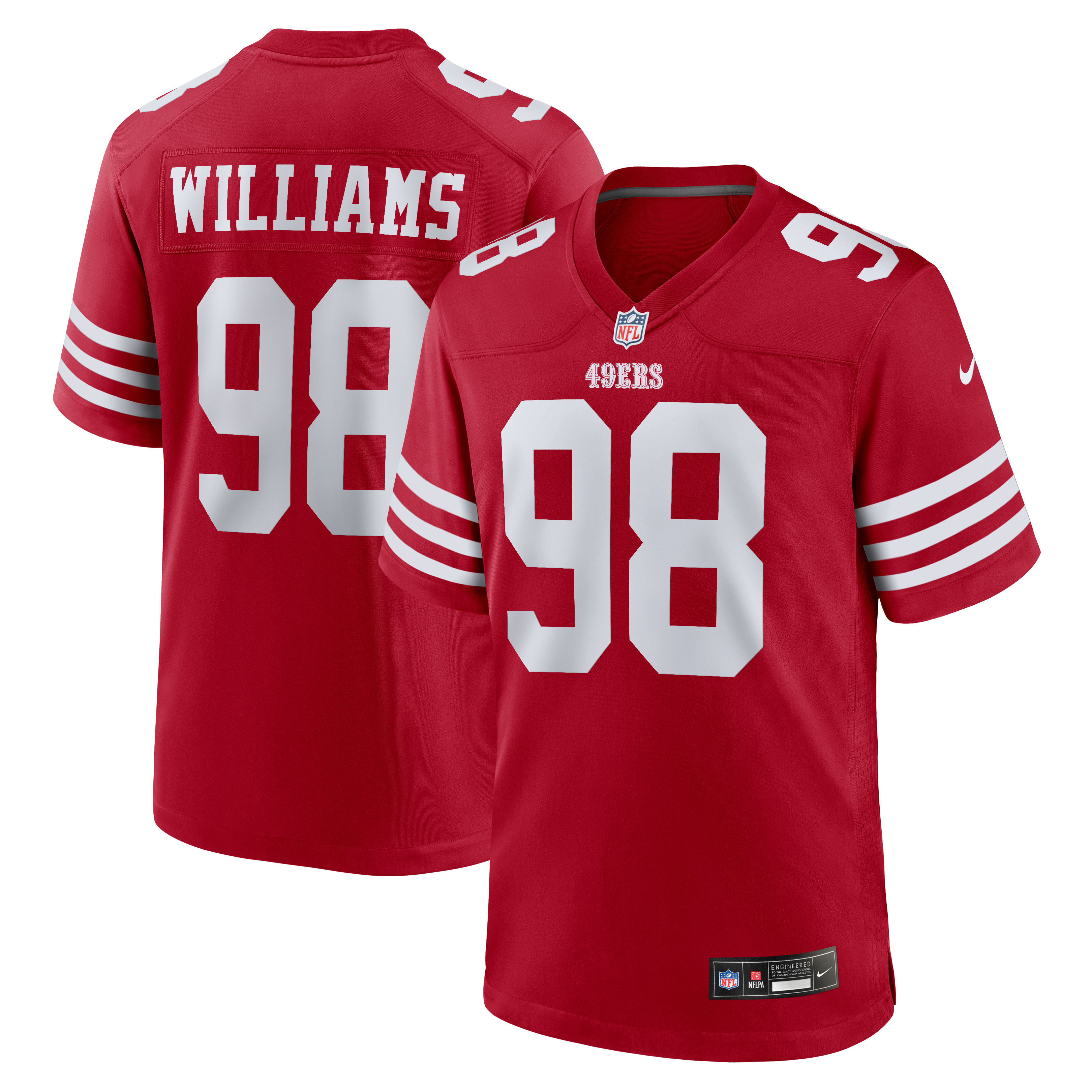 Mykel Williams San Francisco 49ers Game Jersey Scarlet NFL Football Fan Wear