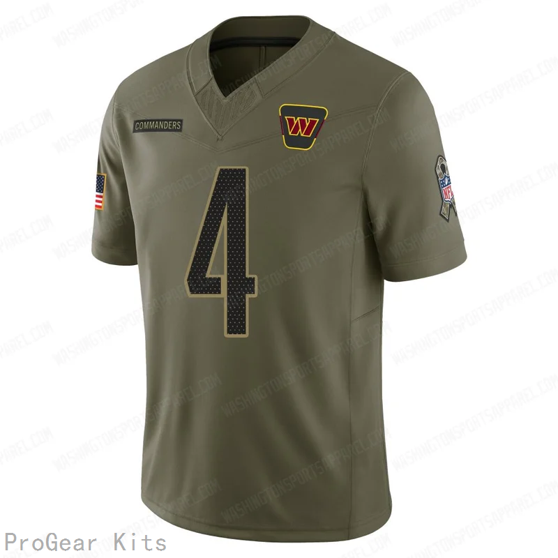 Frankie Luvu Washington Commanders Jersey No.4 Olive NFL Football Fan Wear Frankie Luvu