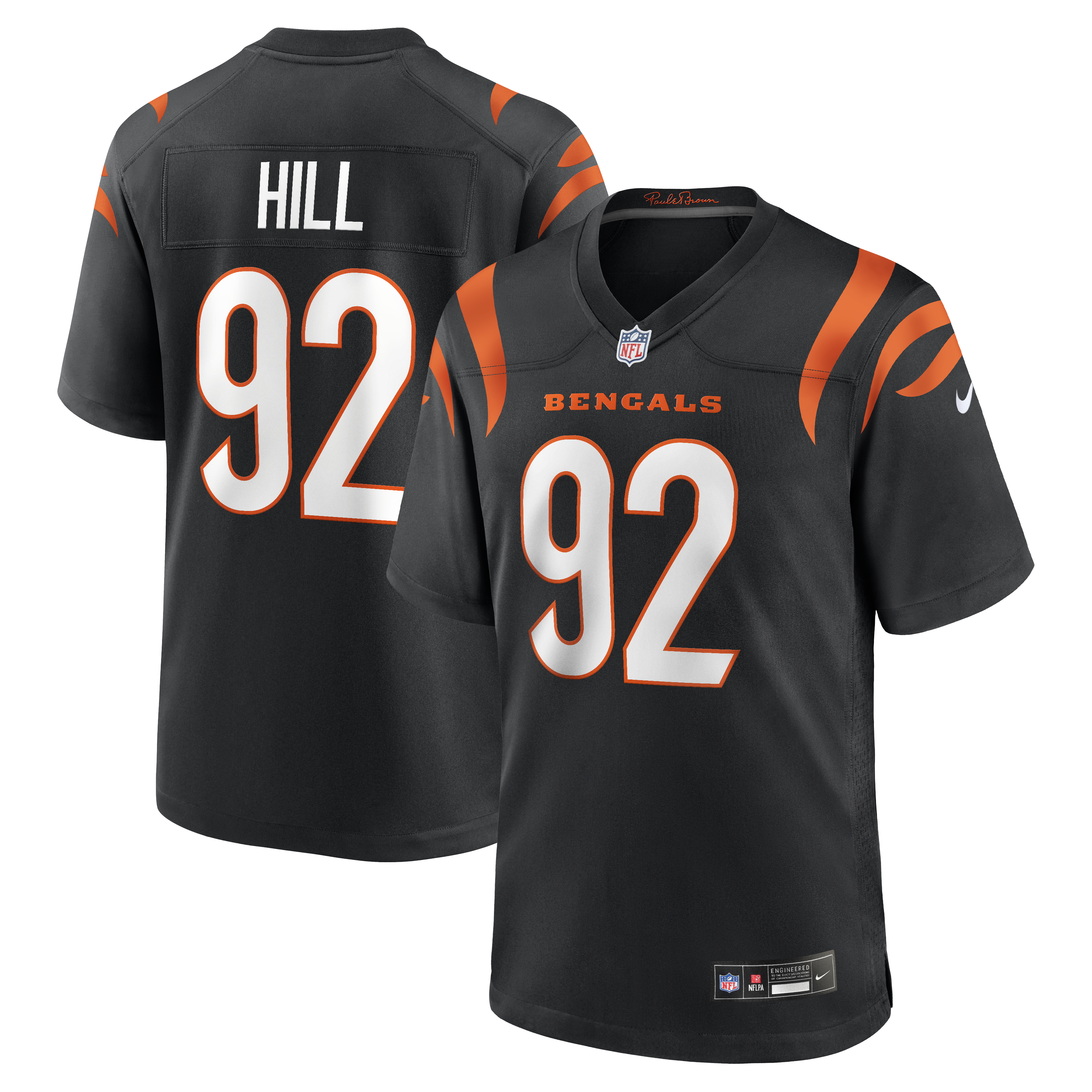 BJ Hill Cincinnati Bengals Game Jersey Black NFL Football Fan Wear