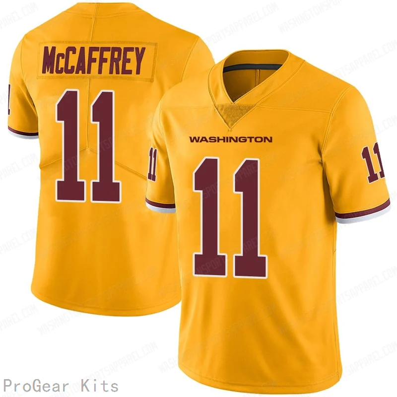 Luke McCaffrey Rush Washington Commanders Jersey No.11 Gold NFL Football Fan Wear