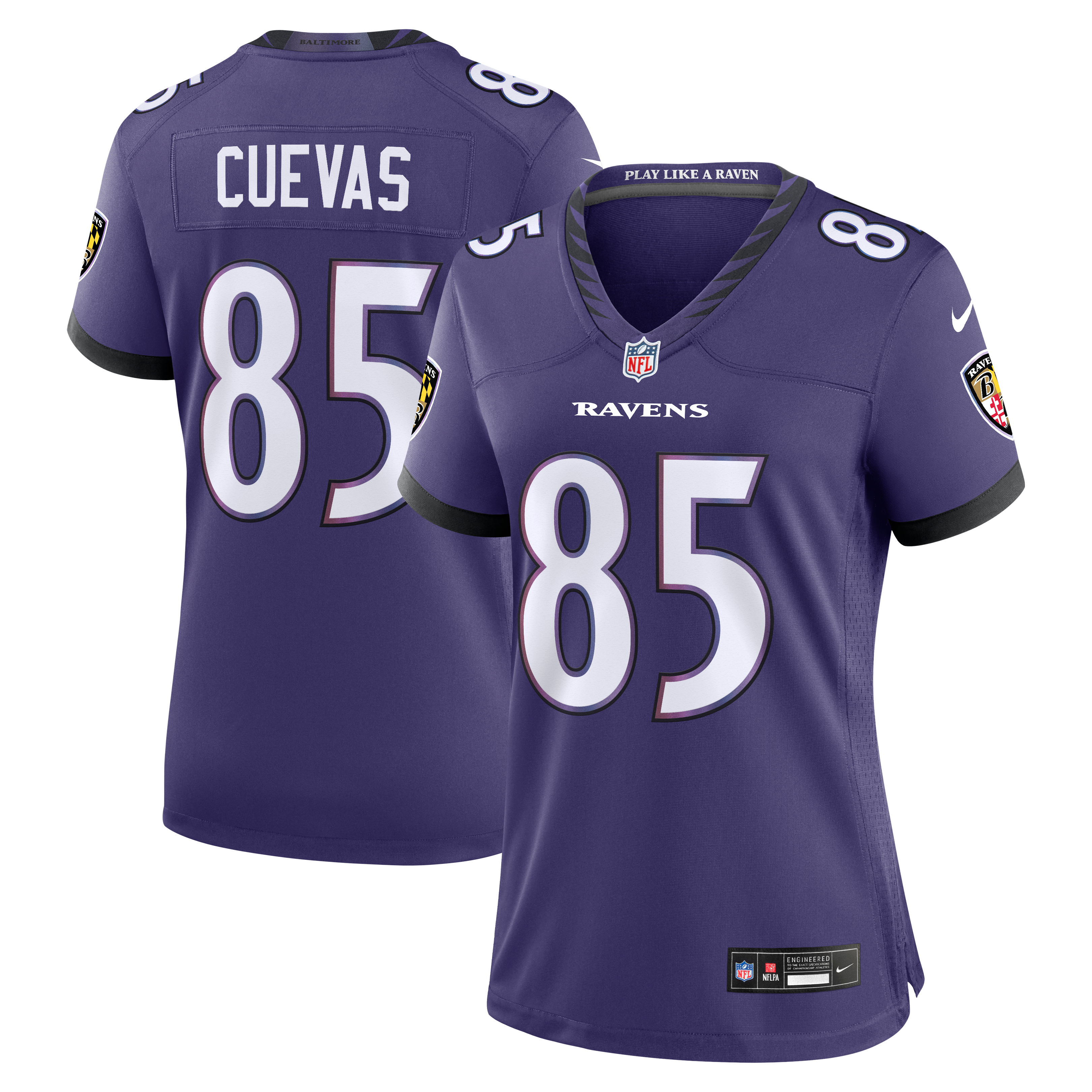 Josh Cuevas Baltimore Ravens Game Jersey Purple NFL Football Fan Wear