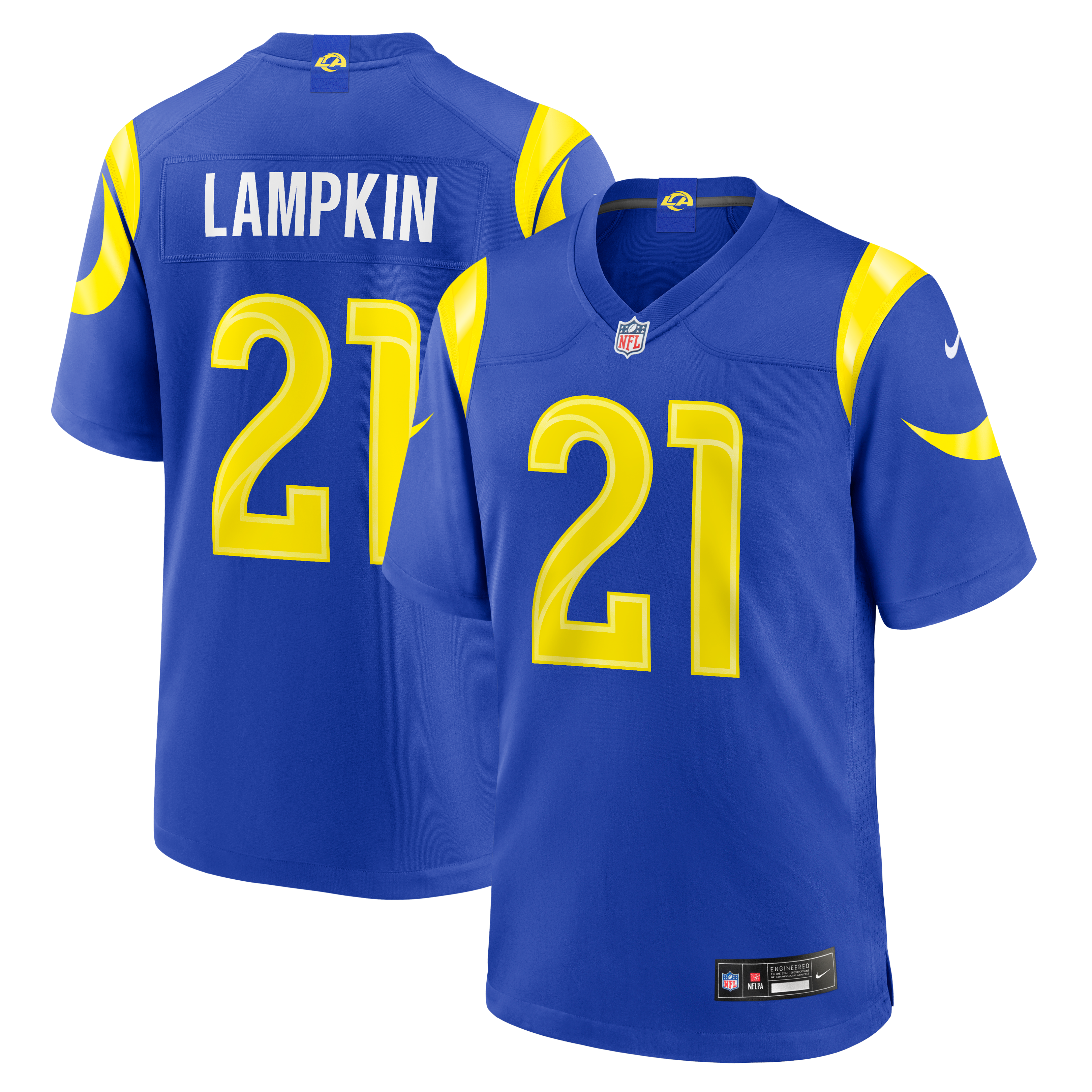 Cam Lampkin Los Angeles Rams Game Jersey Royal NFL Football Fan Wear Cam Lampkin