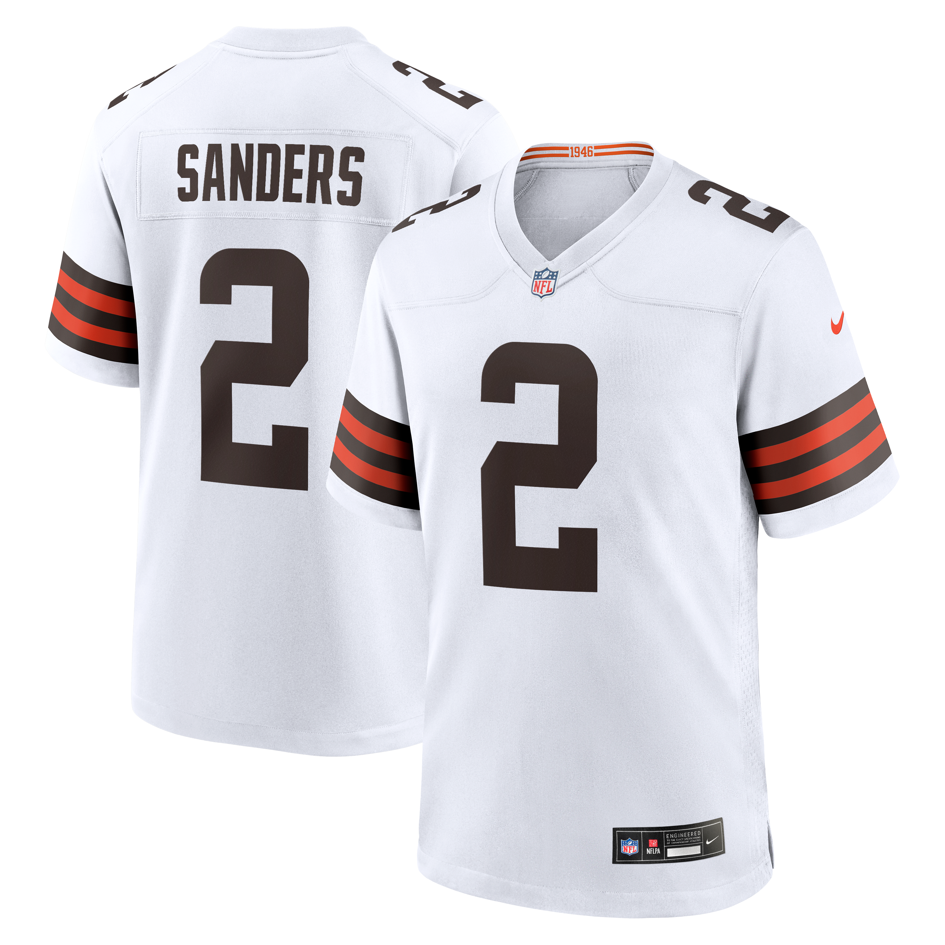 Shedeur Sanders Cleveland Browns Game Jersey White NFL Football Fan Wear Shedeur Sanders