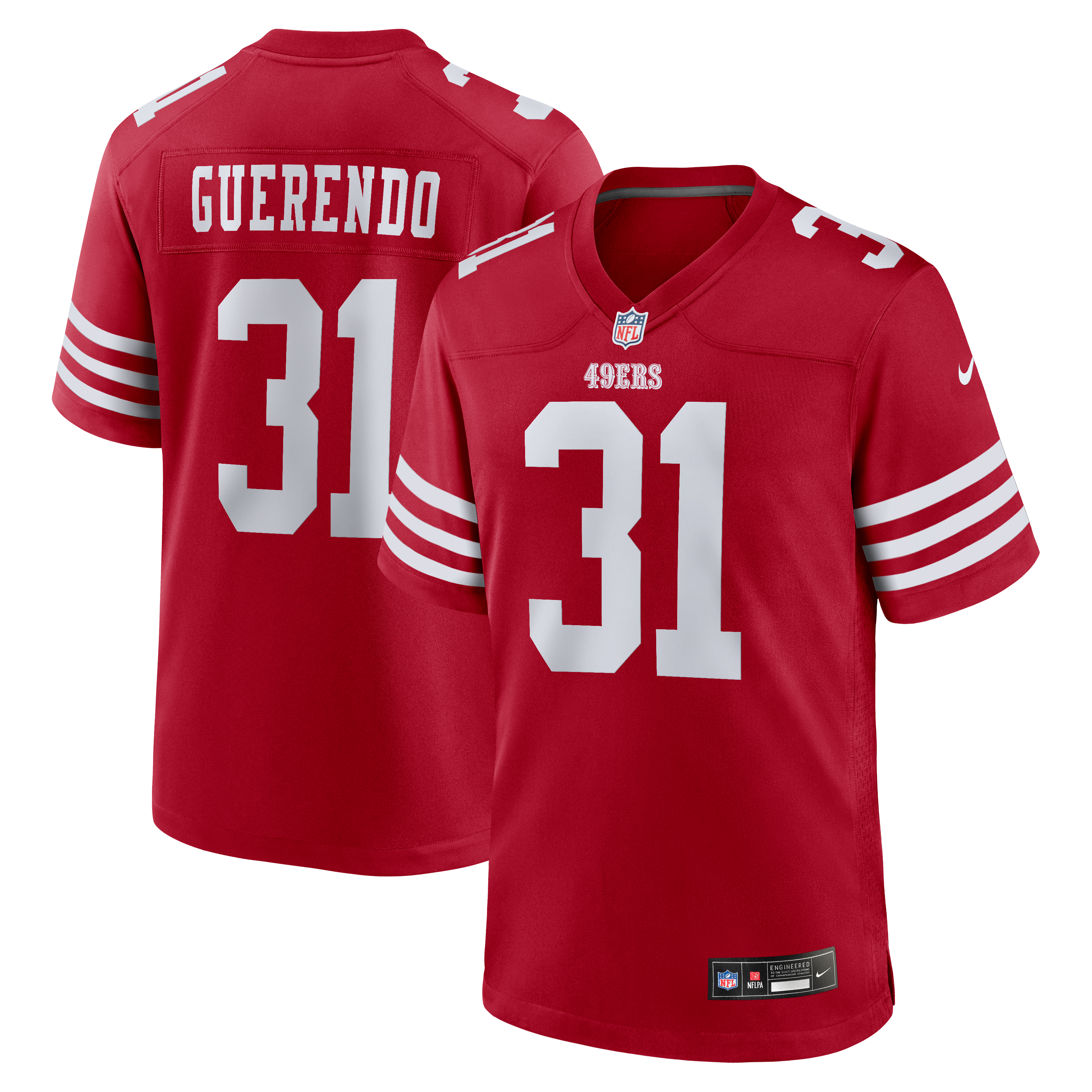 Isaac Guerendo San Francisco 49ers Game Jersey Scarlet NFL Football Fan Wear