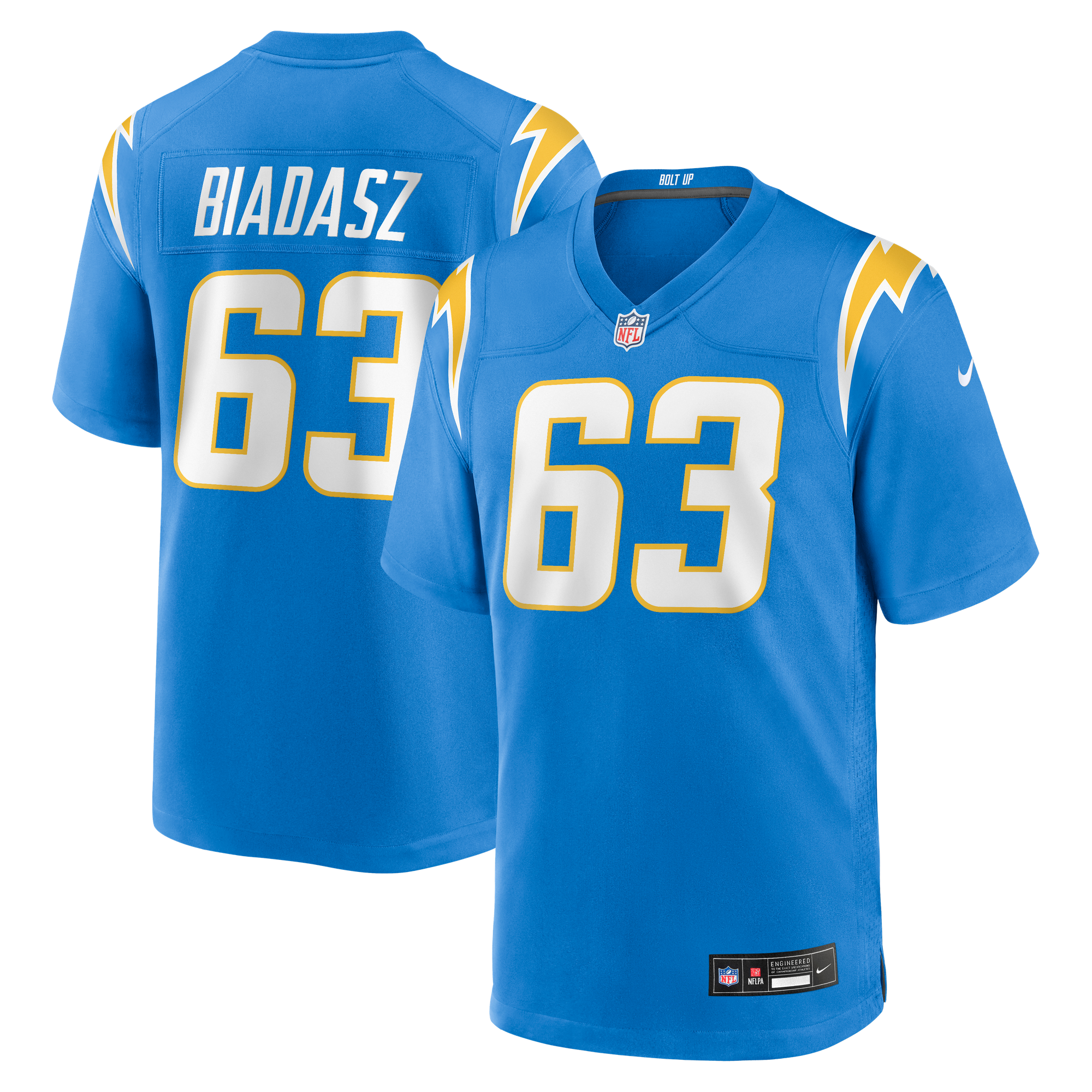 Tyler Biadasz Los Angeles Chargers Game Jersey NFL Football Fan Wear