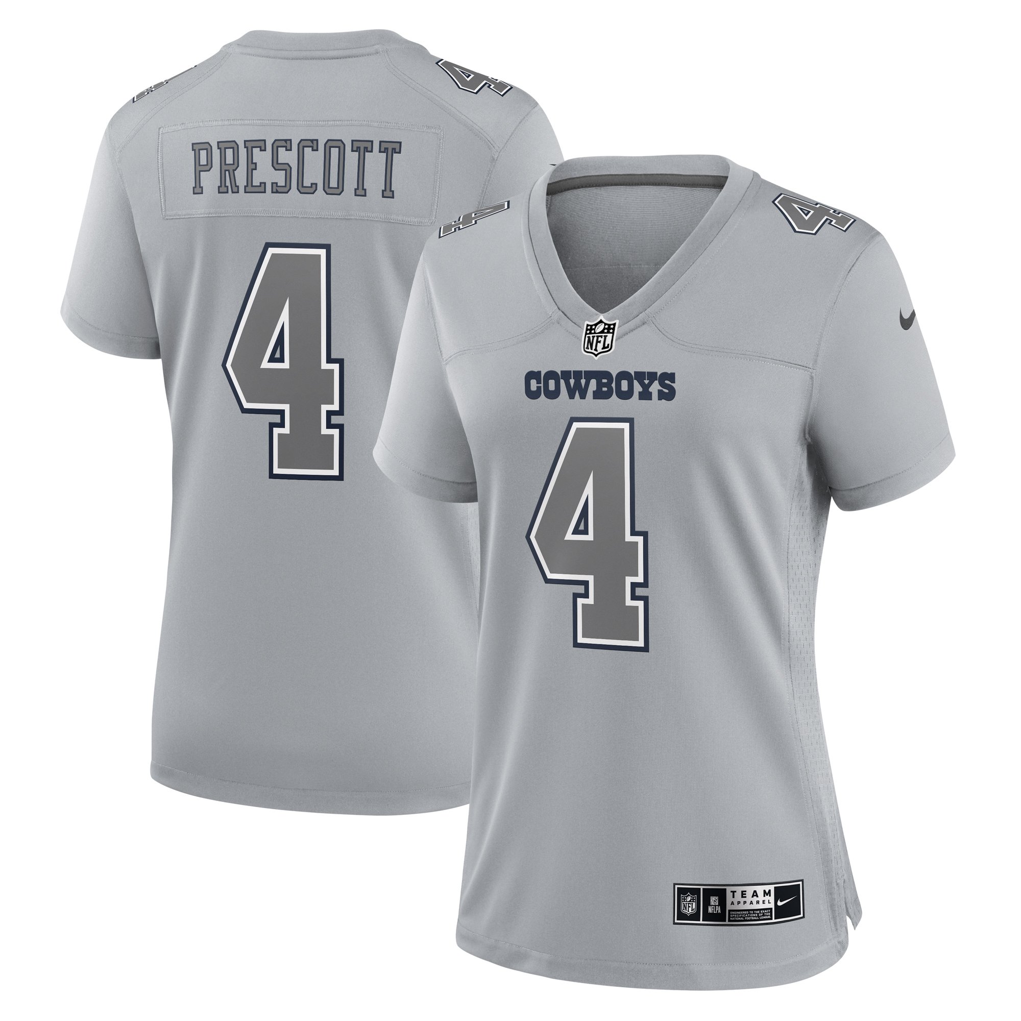 Dak Prescott Atmosphere Dallas Cowboys Game Jersey Gray NFL Football Fan Wear Dak Prescott Atmosphere