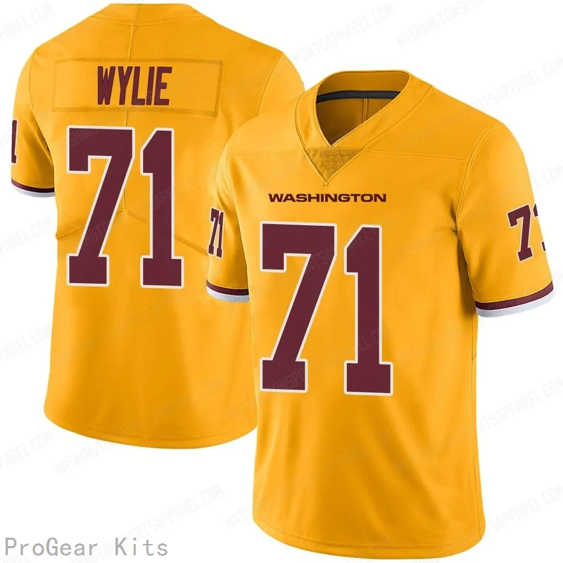 Andrew Wylie Rush Washington Commanders Jersey No.71 Gold NFL Football Fan Wear Andrew Wylie Rush