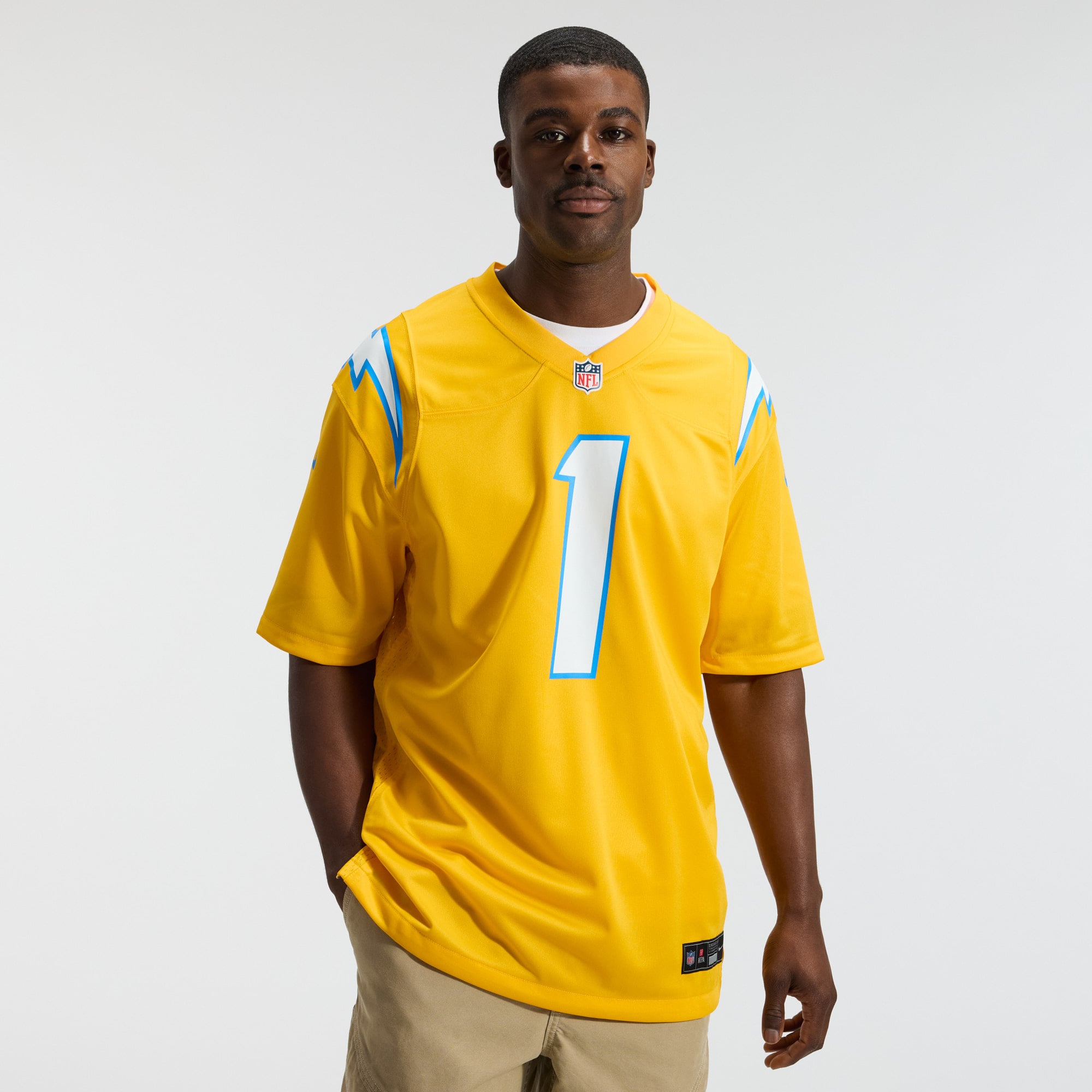 Quentin Johnston Charger Los Angeles Chargers Player Jersey Gold NFL Football Fan Wear Quentin Johnston Charger