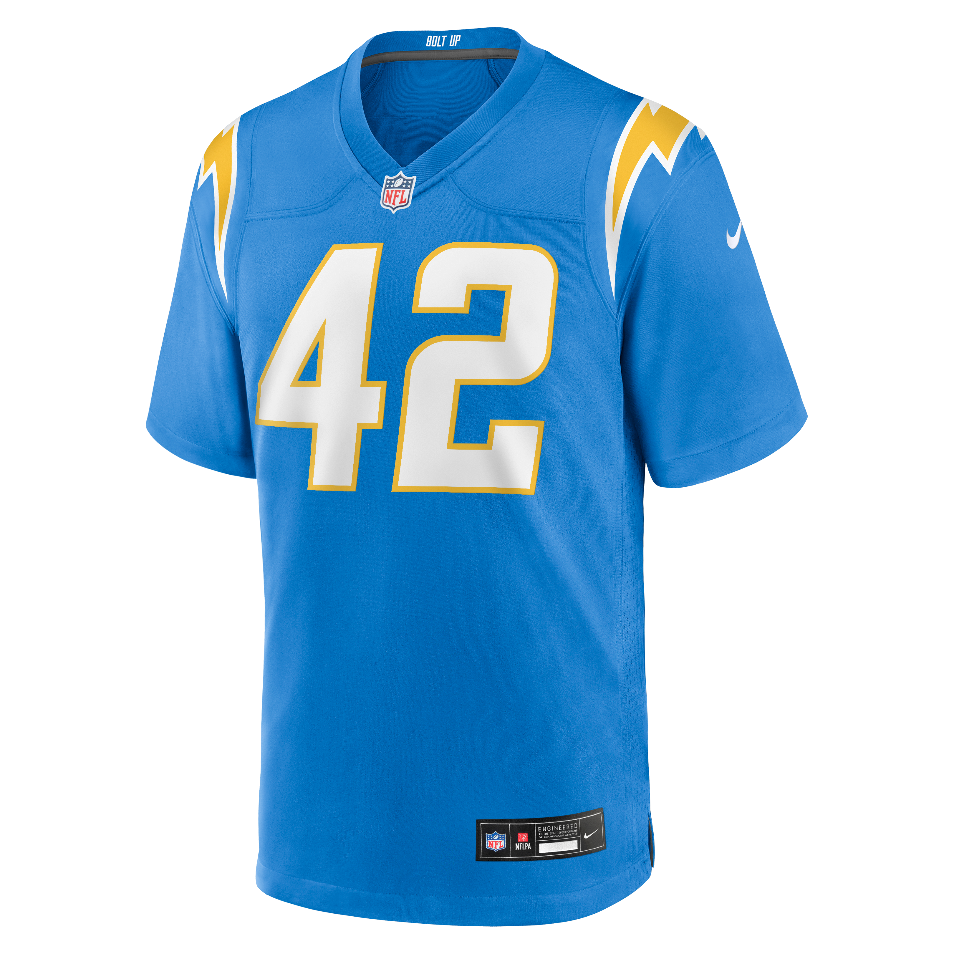 Tucker Fisk Los Angeles Chargers Game Jersey Powder Blue NFL Football Fan Wear Tucker Fisk