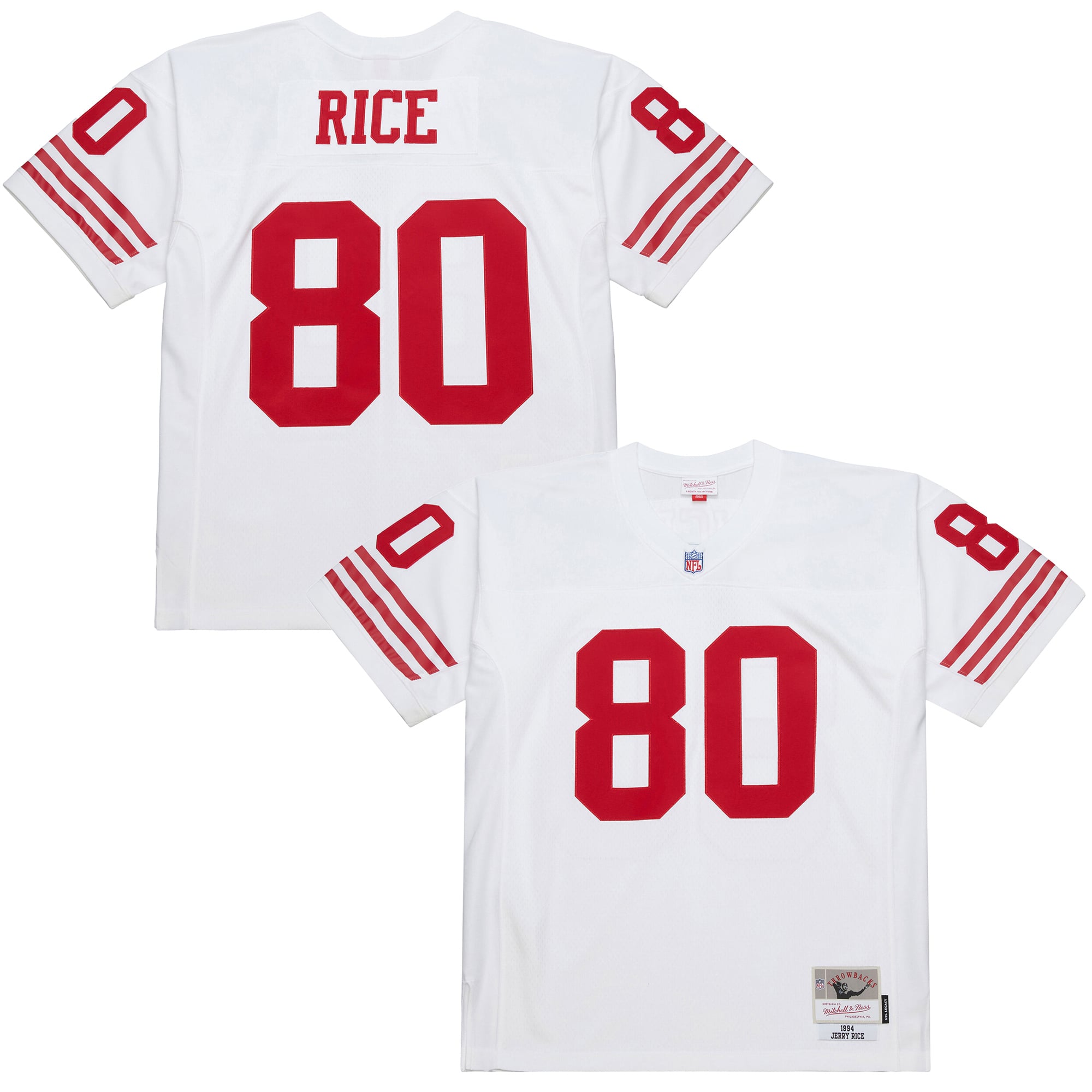 Jerry Rice Mitchell San Francisco 49ers Player Jersey White NFL Football Fan Wear