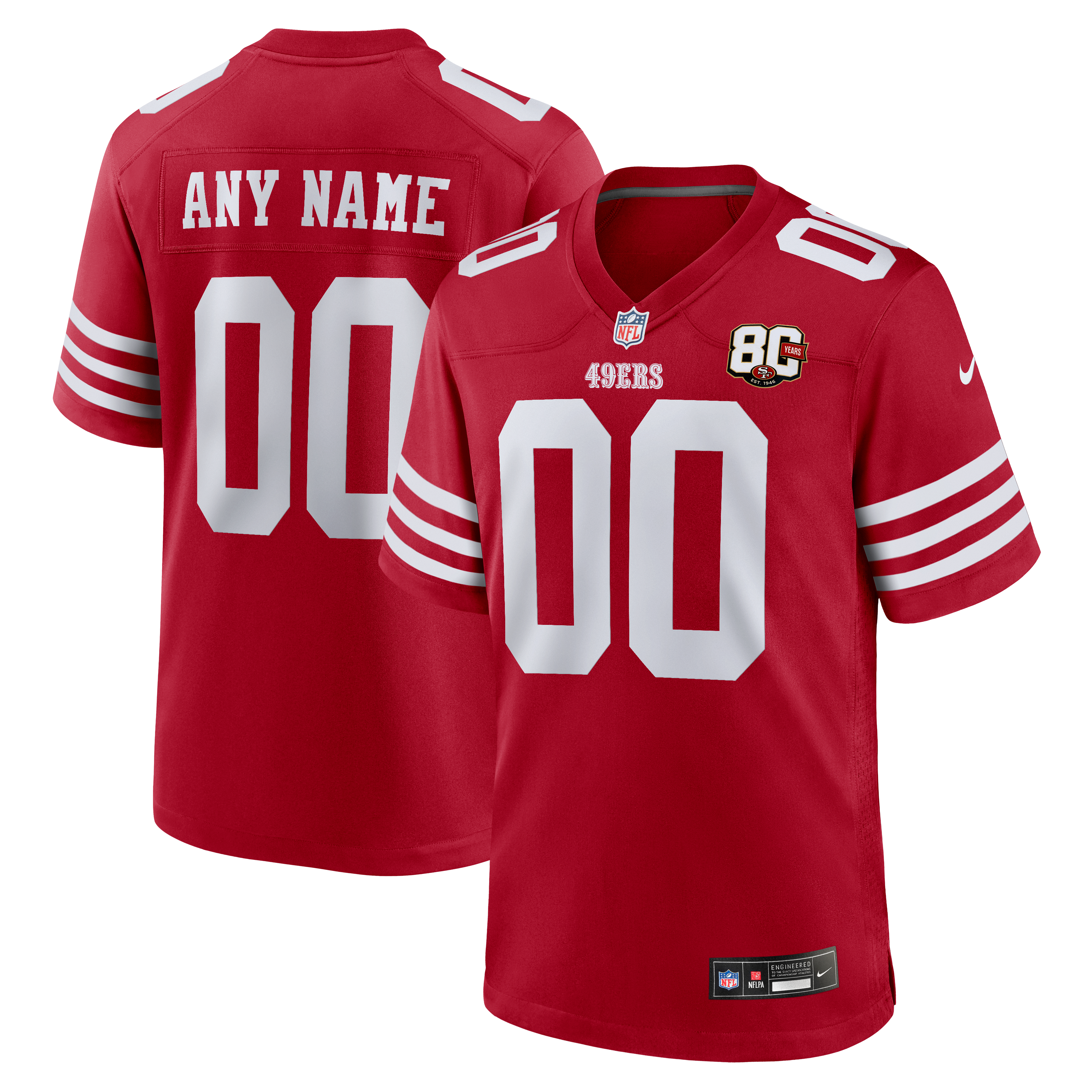 San Francisco 49ers Player Jersey White NFL Football Fan Wear Custom Number