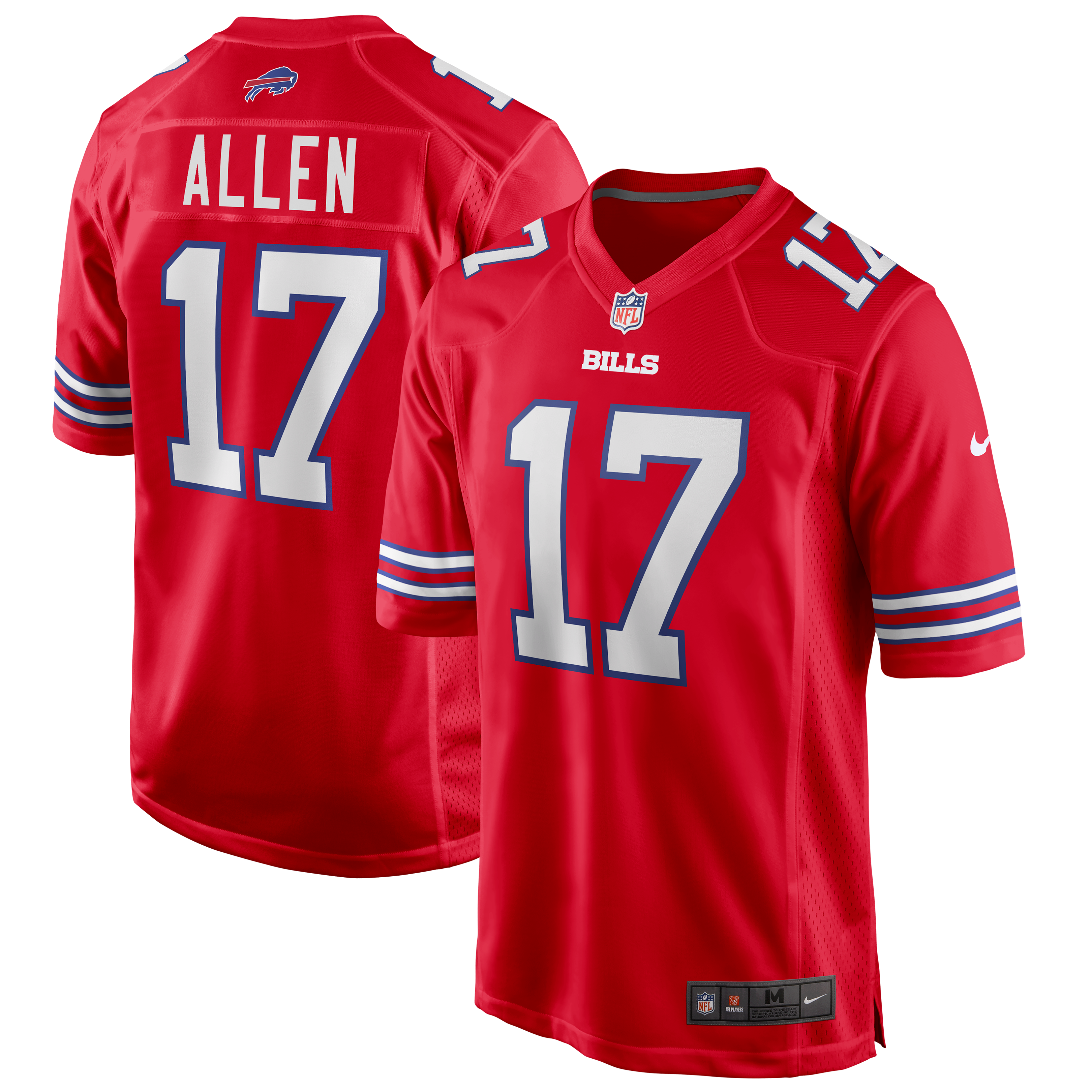 Josh Allen Buffalo Bills Player Jersey Red NFL Football Fan Wear Josh Allen
