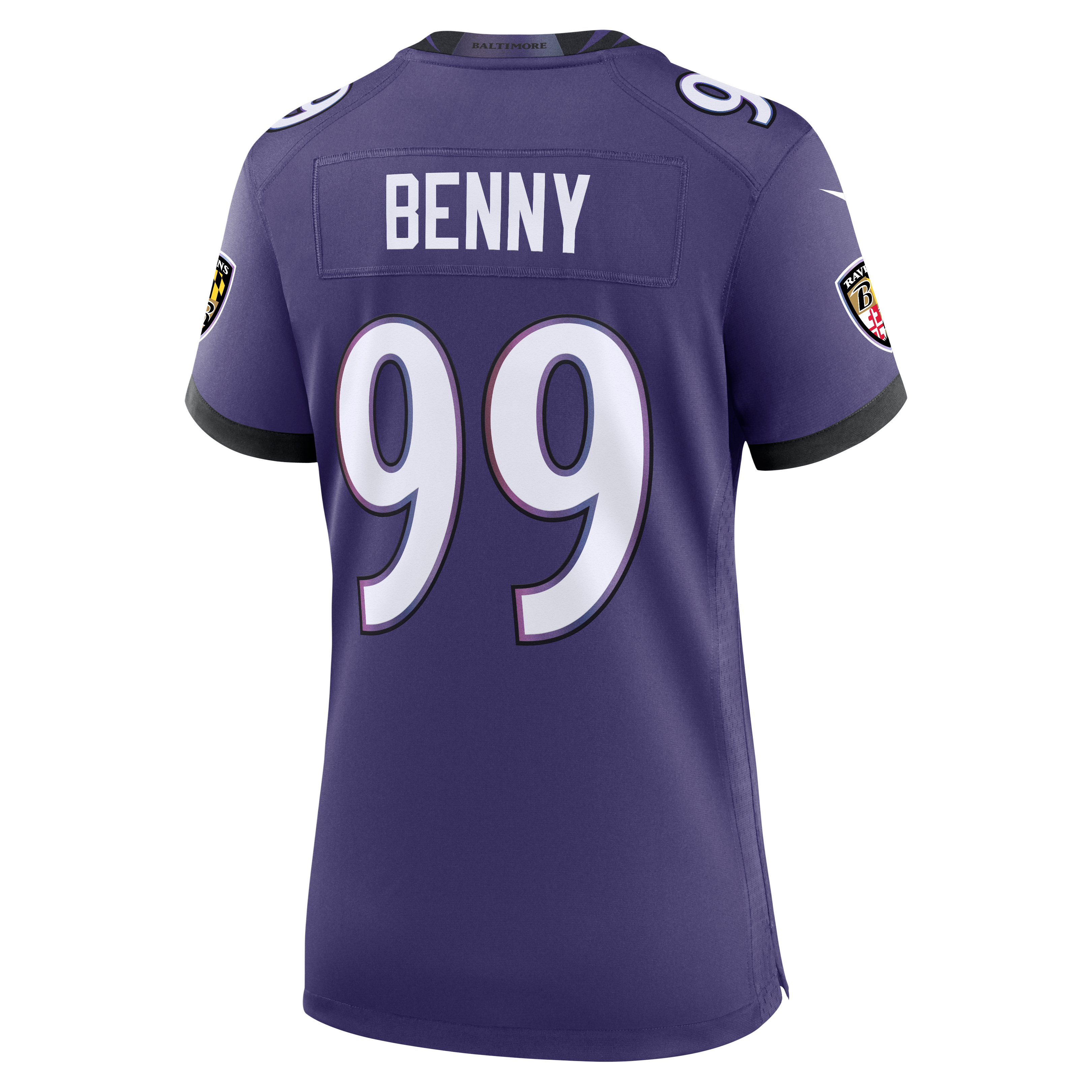 Rayshaun Benny Baltimore Ravens Game Jersey Purple NFL Football Fan Wear