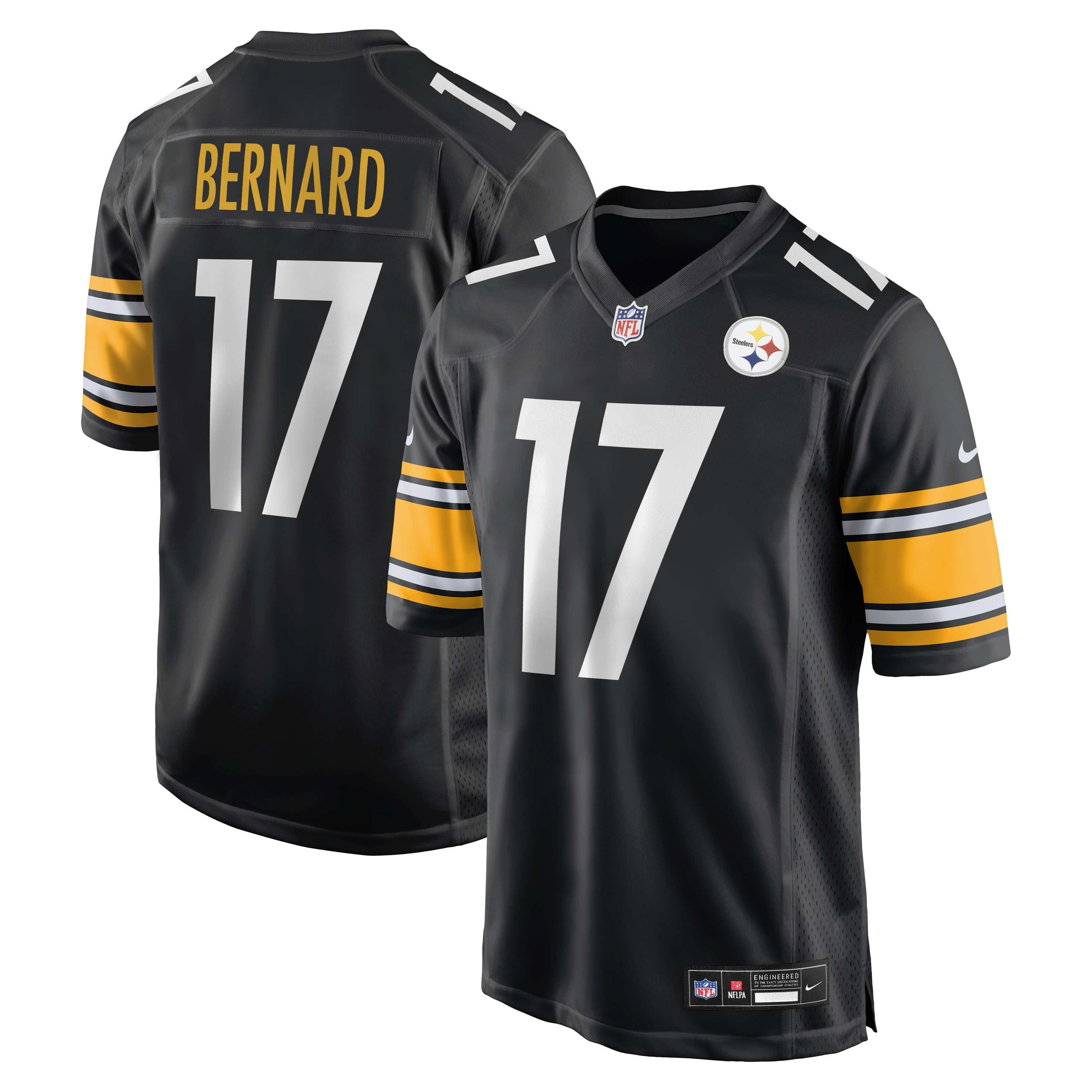 Germie Bernard Pittsburgh Steelers Game Jersey Black NFL Football Fan Wear