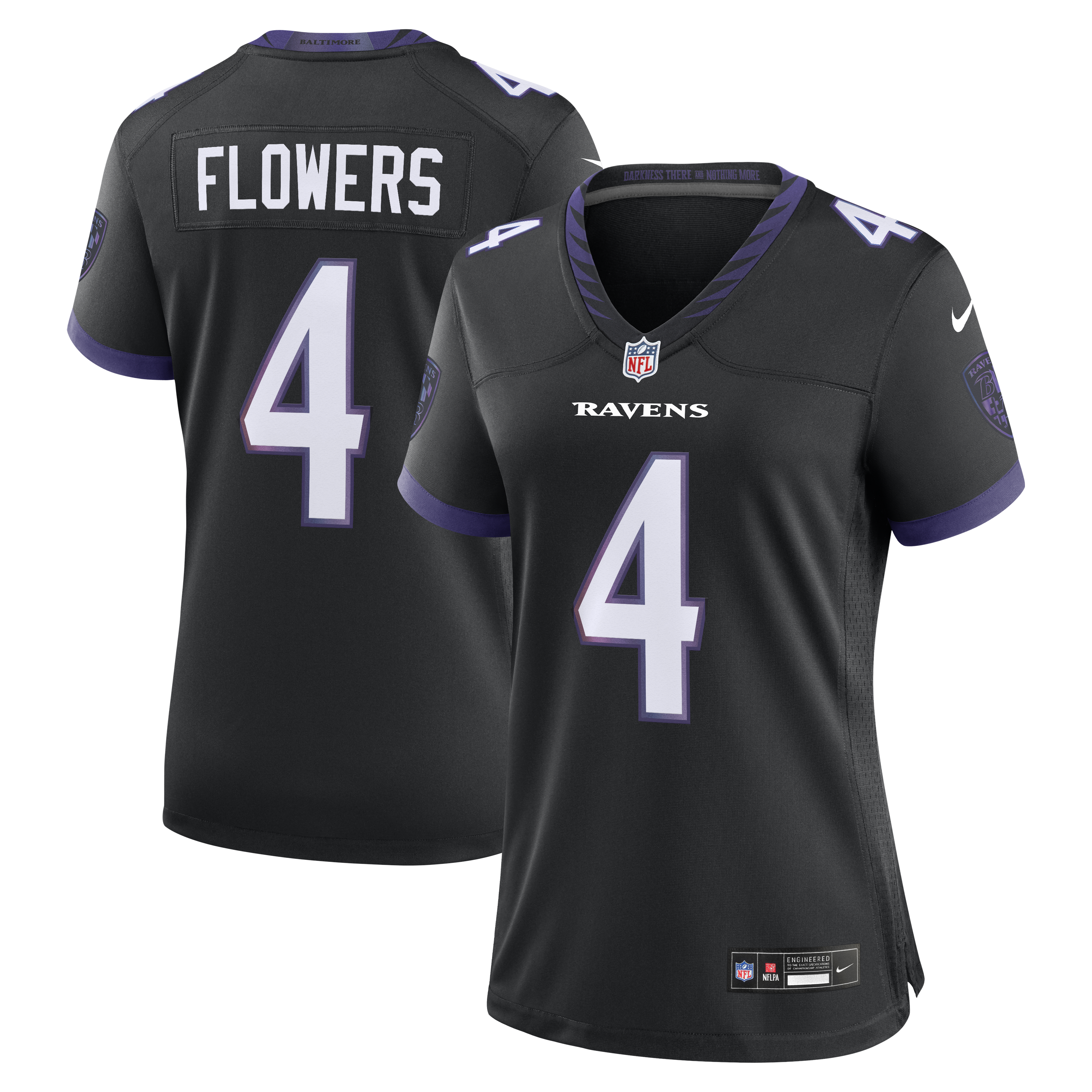 Zay Flowers Baltimore Ravens Game Jersey Black NFL Football Fan Wear