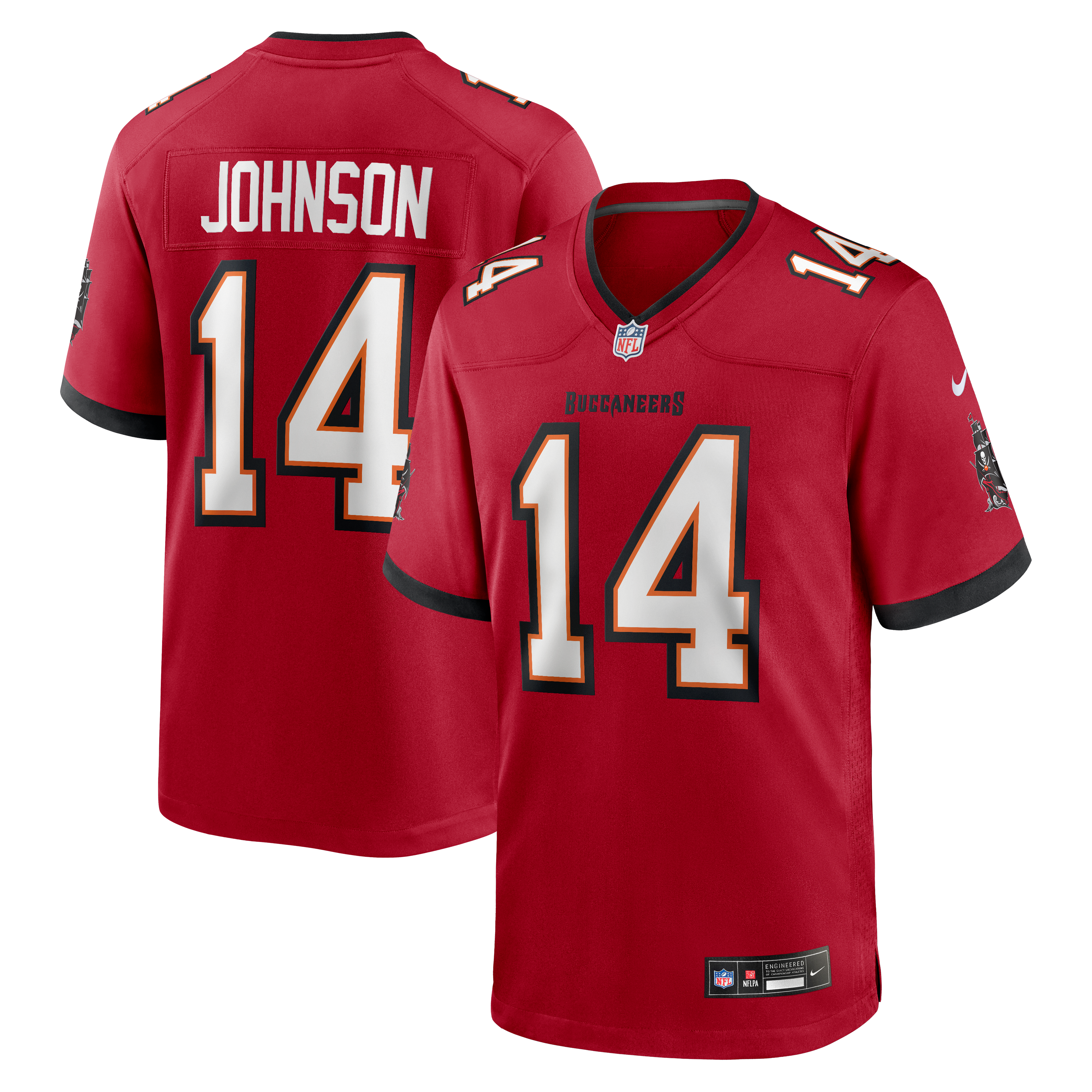 Brad Johnson Retired Tampa Bay Buccaneers Player Jersey Red NFL Football Fan Wear