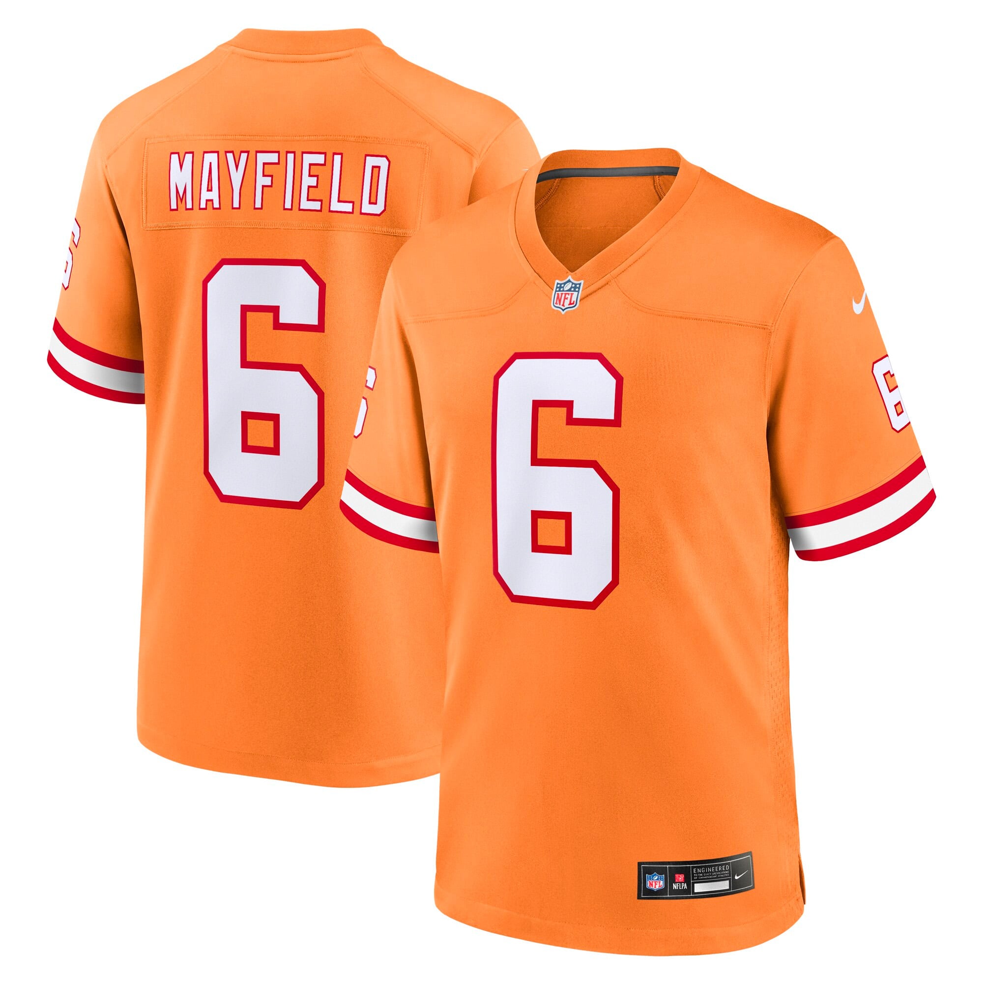 Baker Mayfield Tampa Bay Buccaneers Game Jersey Orange NFL Football Fan Wear Baker Mayfield