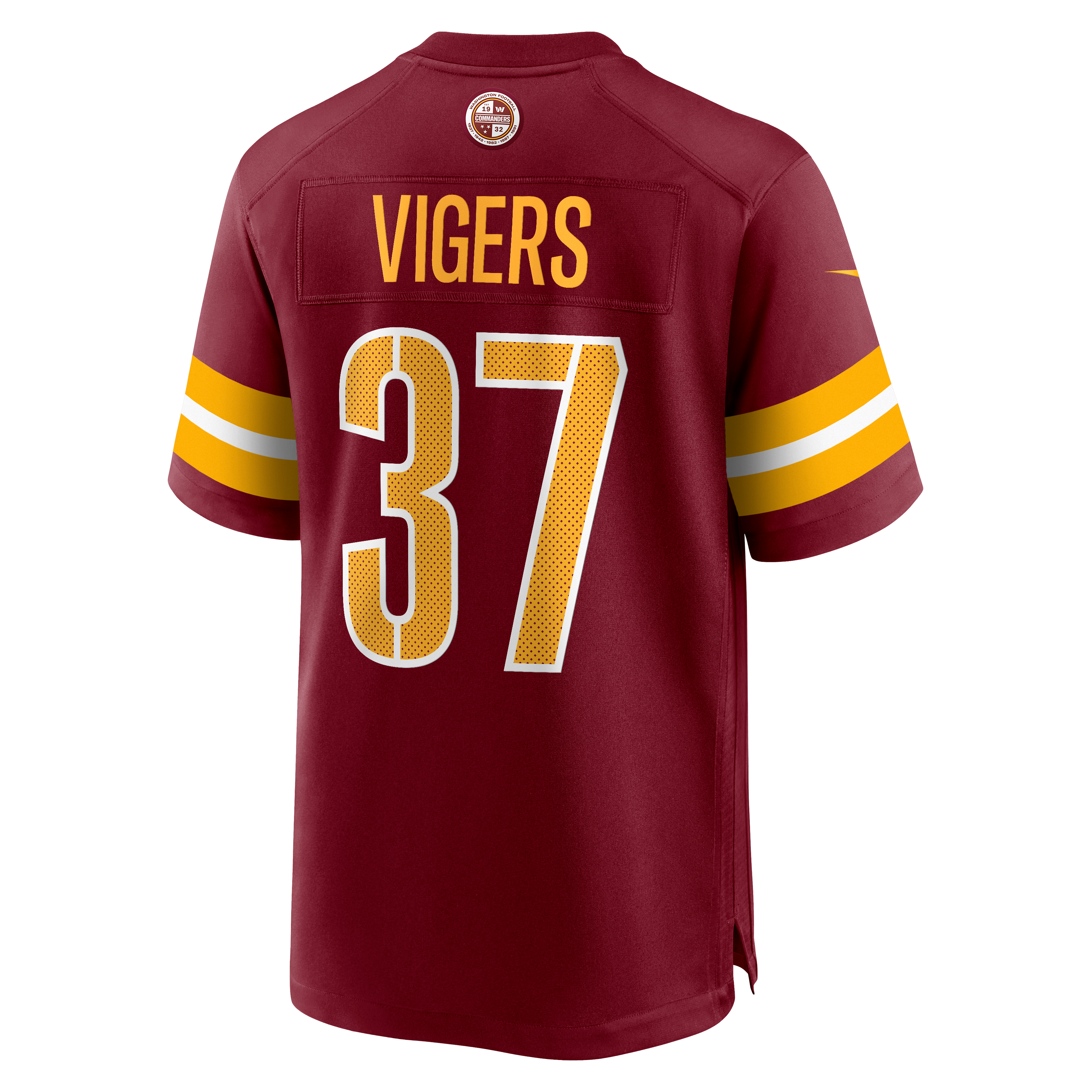 Car'lin Vigers Washington Commanders Game Jersey Burgundy NFL Football Fan Wear
