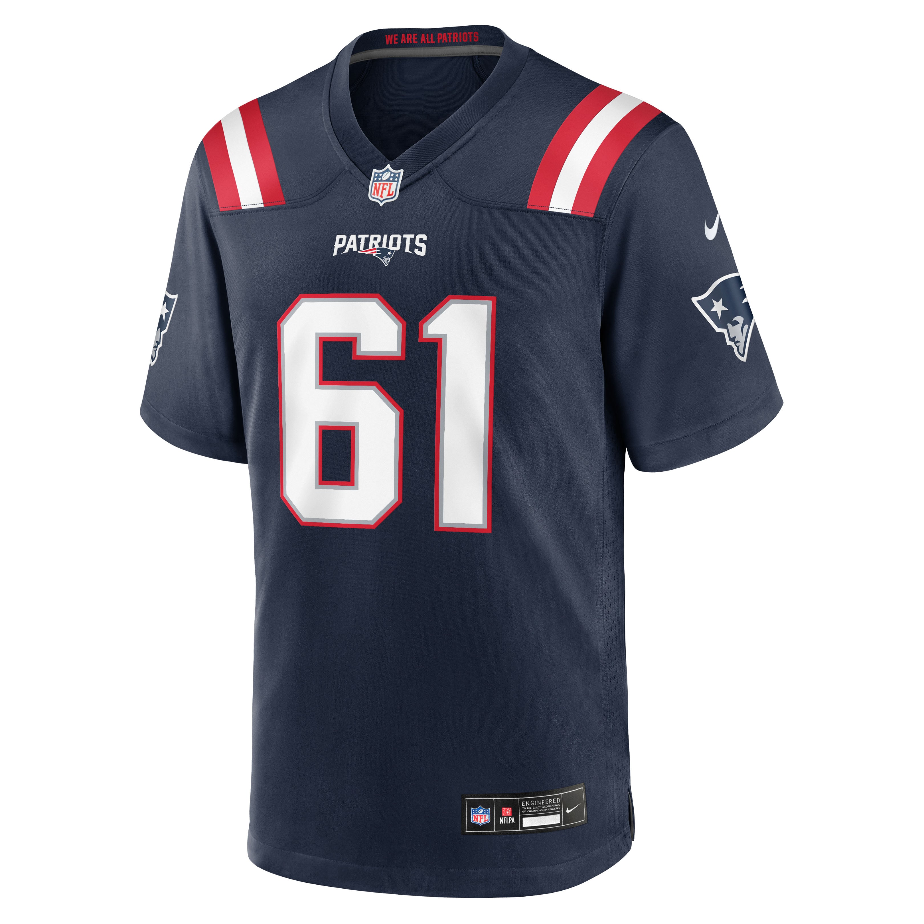 Darrian Dalcourt New England Patriots Game Jersey Navy NFL Football Fan Wear