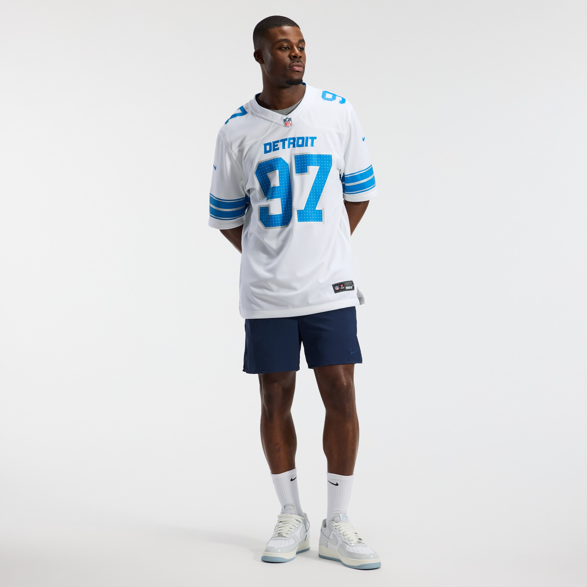 Aidan Hutchinson Detroit Lions Game Jersey White NFL Football Fan Wear