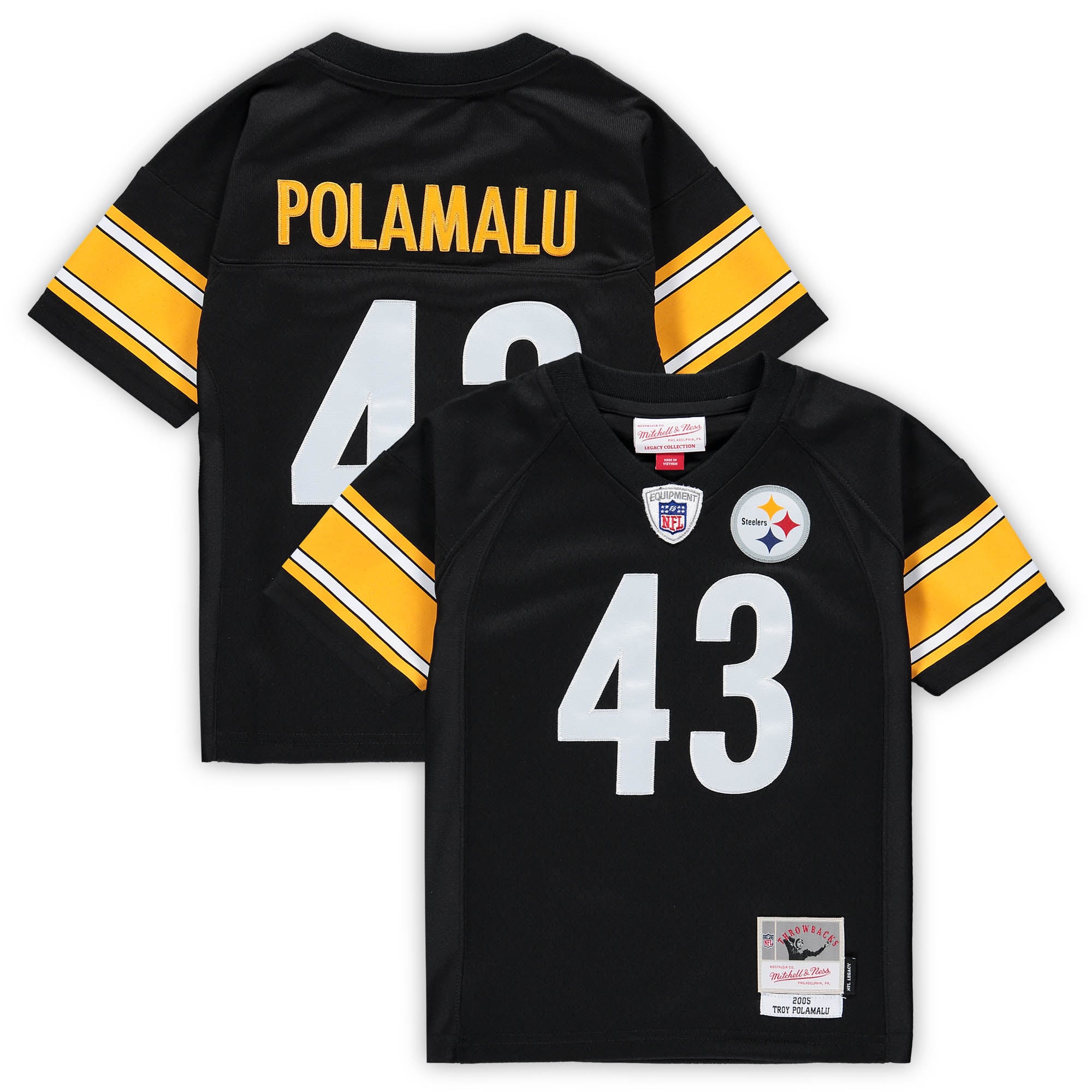 Troy Pittsburgh Steelers Legacy Jersey Black NFL Football Fan Wear Troy