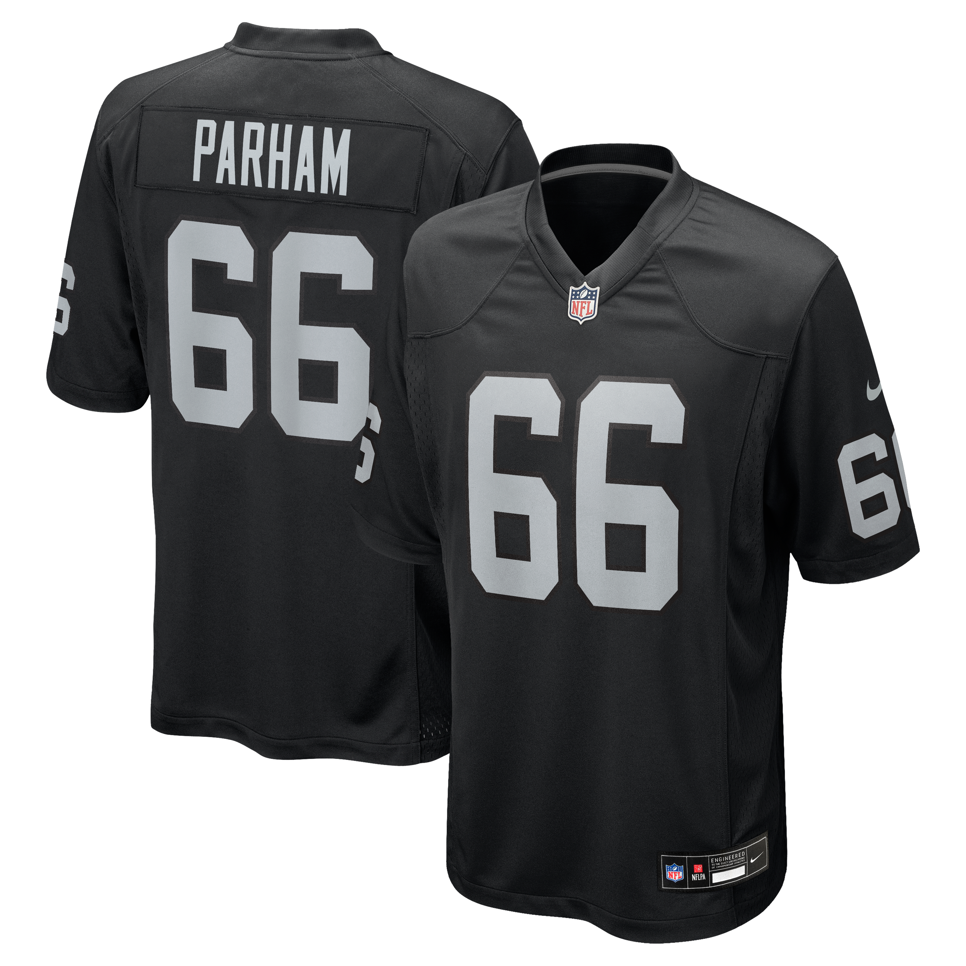 Dylan Parham Las Vegas Raiders Player Jersey Black NFL Football Fan Wear