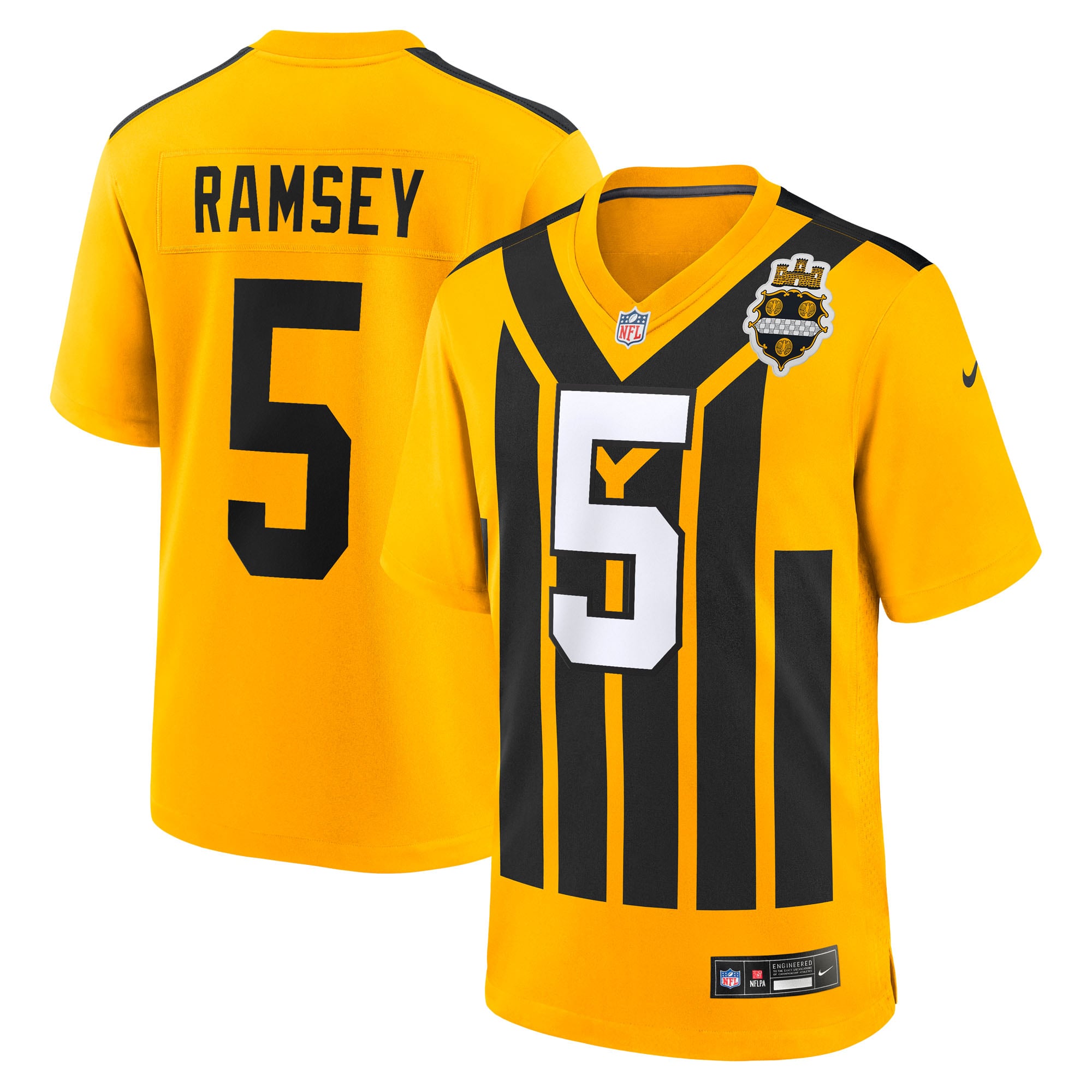 Jalen Ramsey Pittsburgh Steelers Game Jersey Gold NFL Football Fan Wear Jalen Ramsey