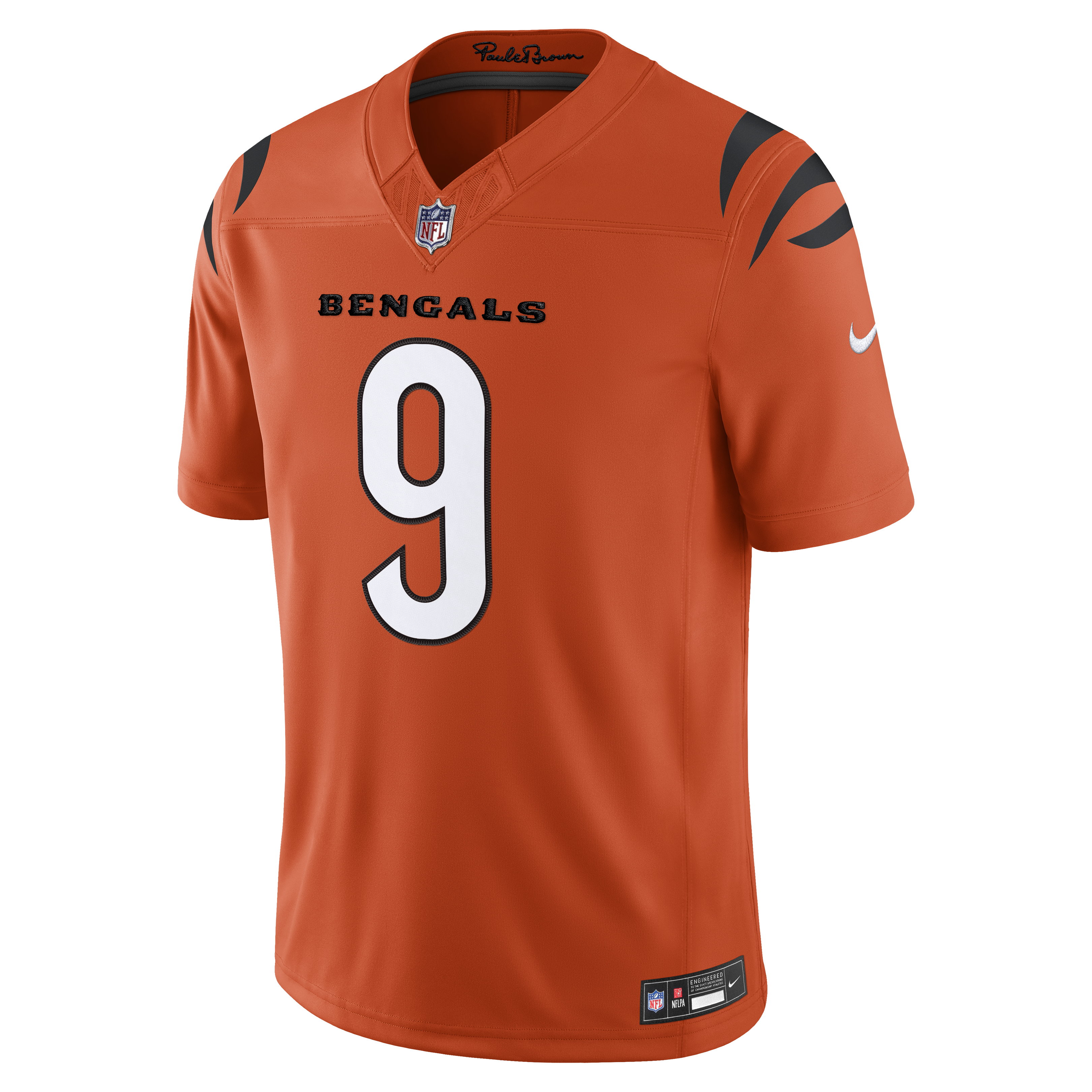 Joe Burrow Cincinnati Bengals Alternate Jersey No.9 Orange NFL Football Fan Wear