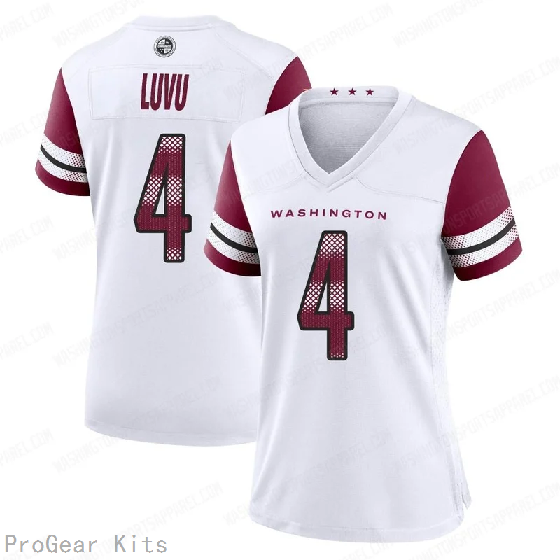 Frankie Luvu Washington Commanders Jersey No.4 White NFL Football Fan Wear Frankie Luvu