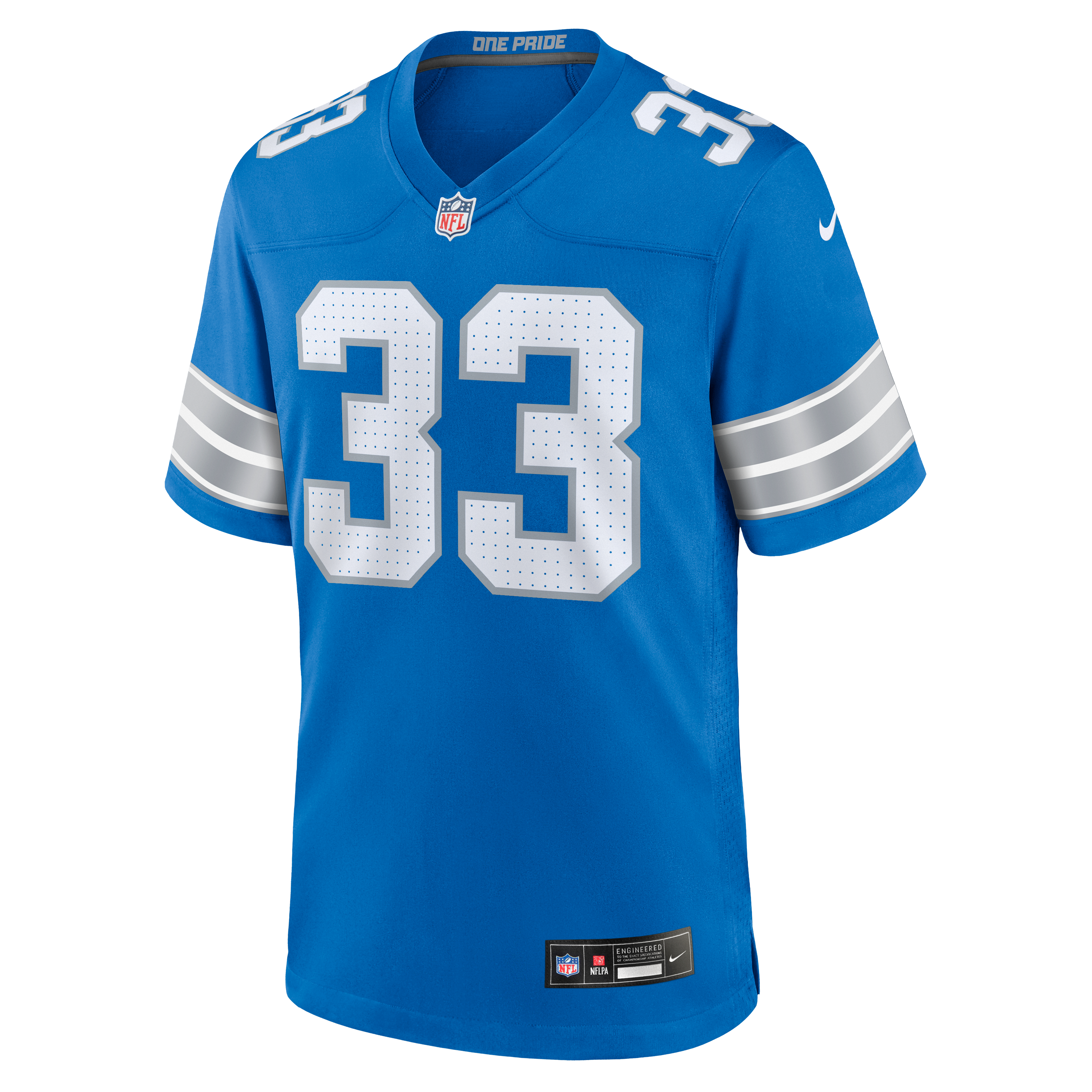 Sione Vaki Detroit Lions Game Jersey Blue NFL Football Fan Wear