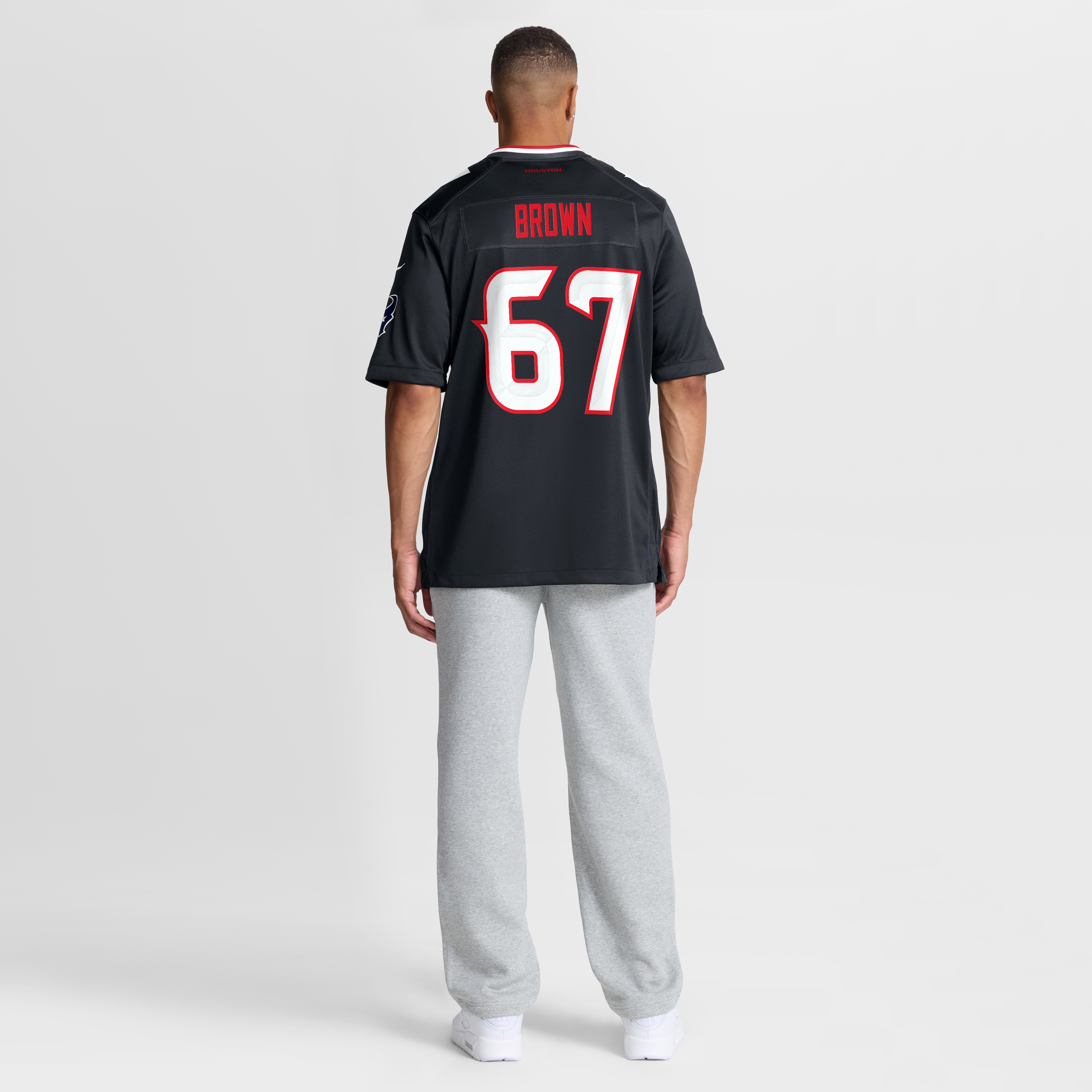 Evan Brown Houston Texans Game Jersey Brown NFL Football Fan Wear Evan Brown