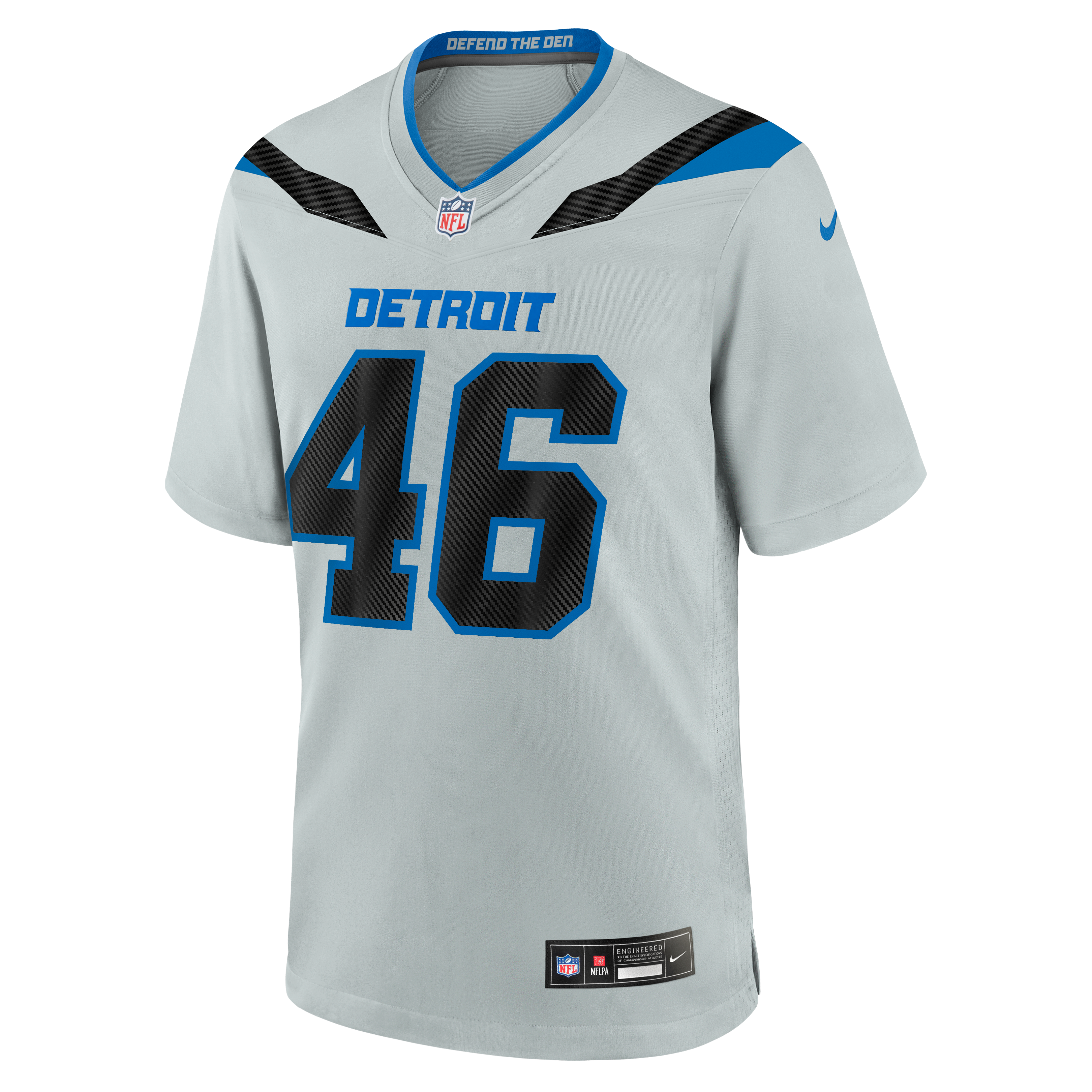 Jack Campbell Detroit Lions Game Jersey Silver NFL Football Fan Wear