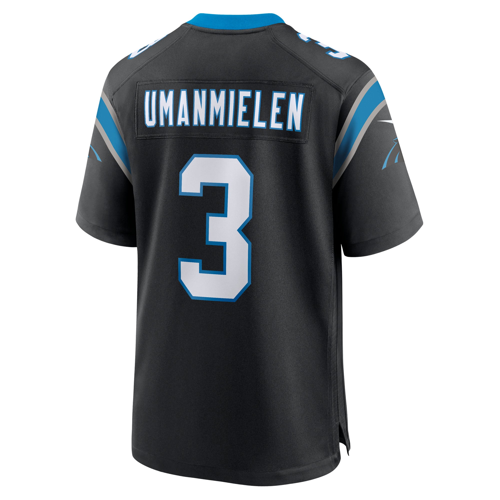 Princely Umanmielen Carolina Panthers Game Jersey Black NFL Football Fan Wear Princely Umanmielen