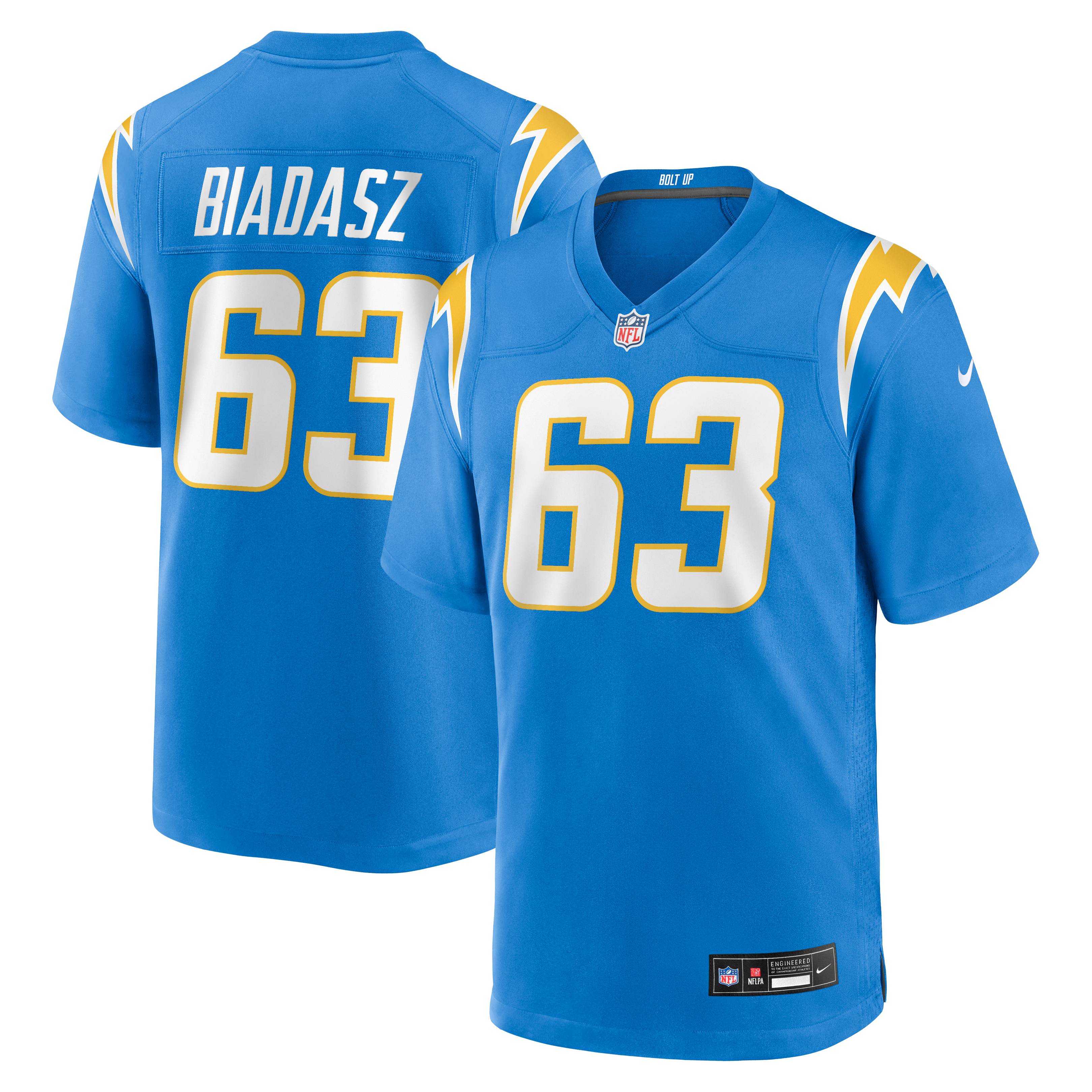 Tyler Biadasz Los Angeles Chargers Game Jersey Powder Blue NFL Football Fan Wear