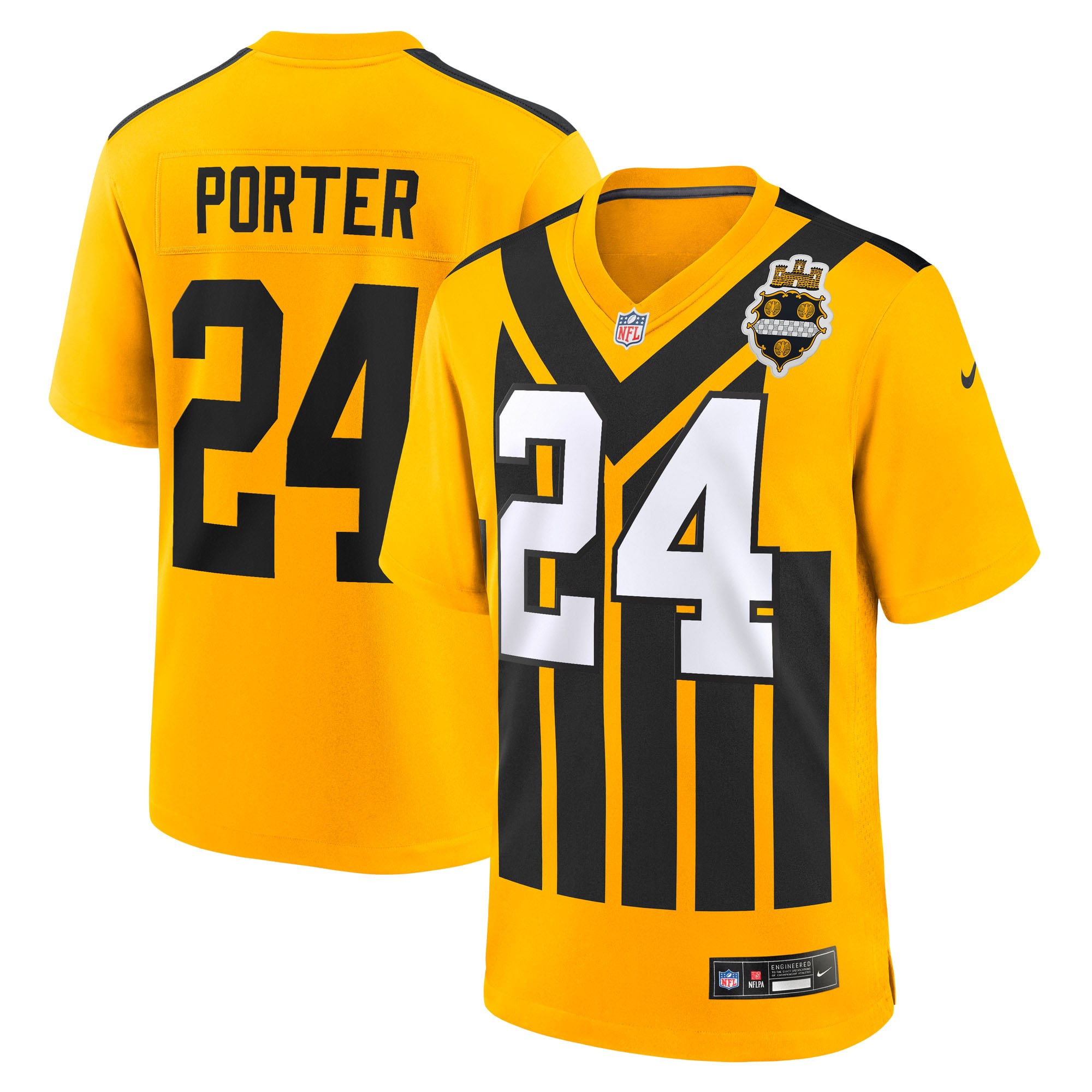 Joey Porter Jr Pittsburgh Steelers Game Jersey Gold NFL Football Fan Wear