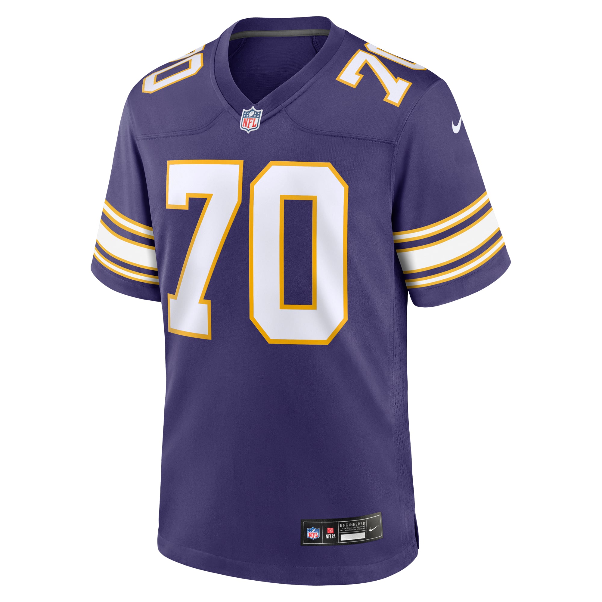 Retired Jim Marshall Minnesota Vikings Player Jersey Purple NFL Football Fan Wear Retired Jim Marshall
