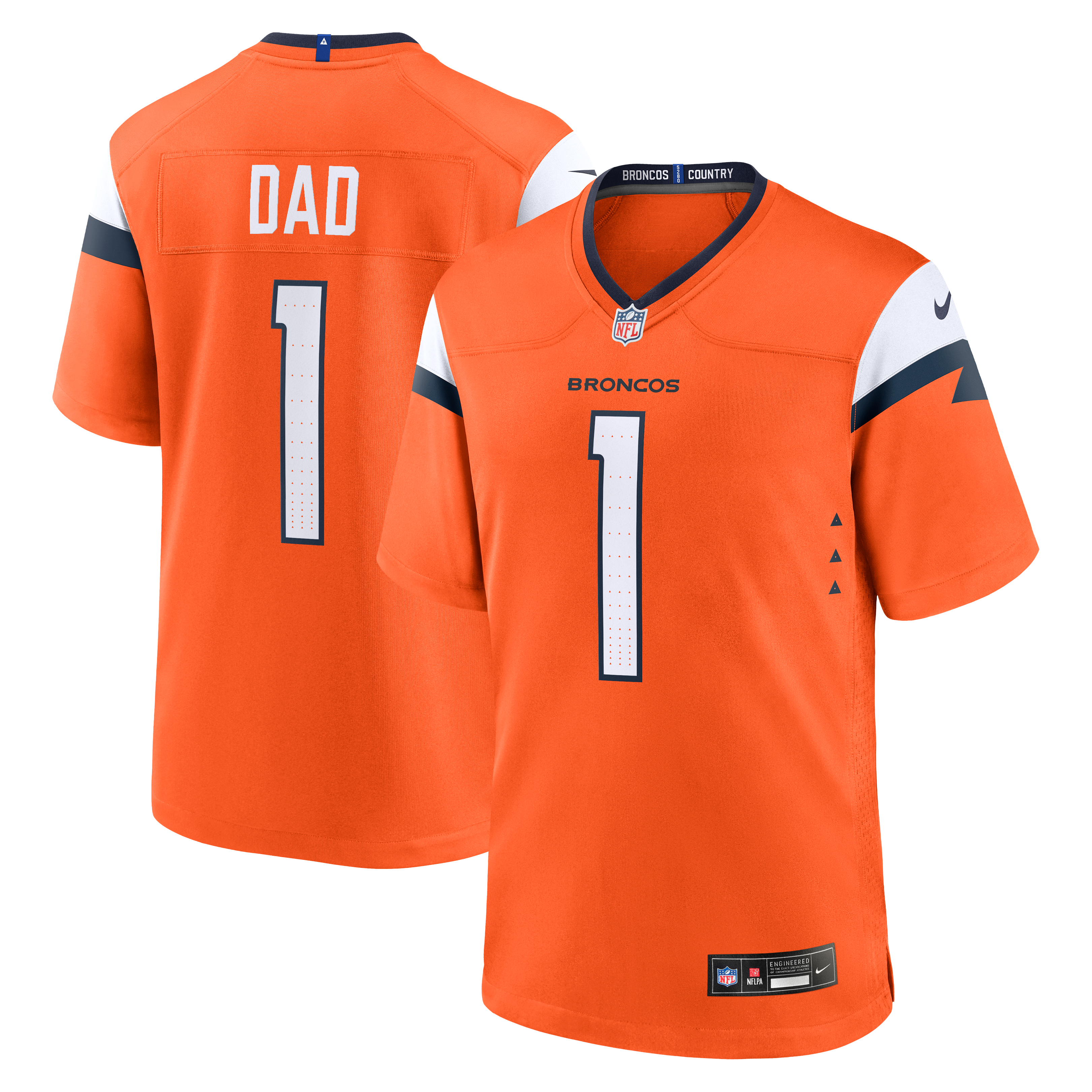 Denver Broncos Game Jersey No.1 Orange NFL Football Fan Wear No.1
