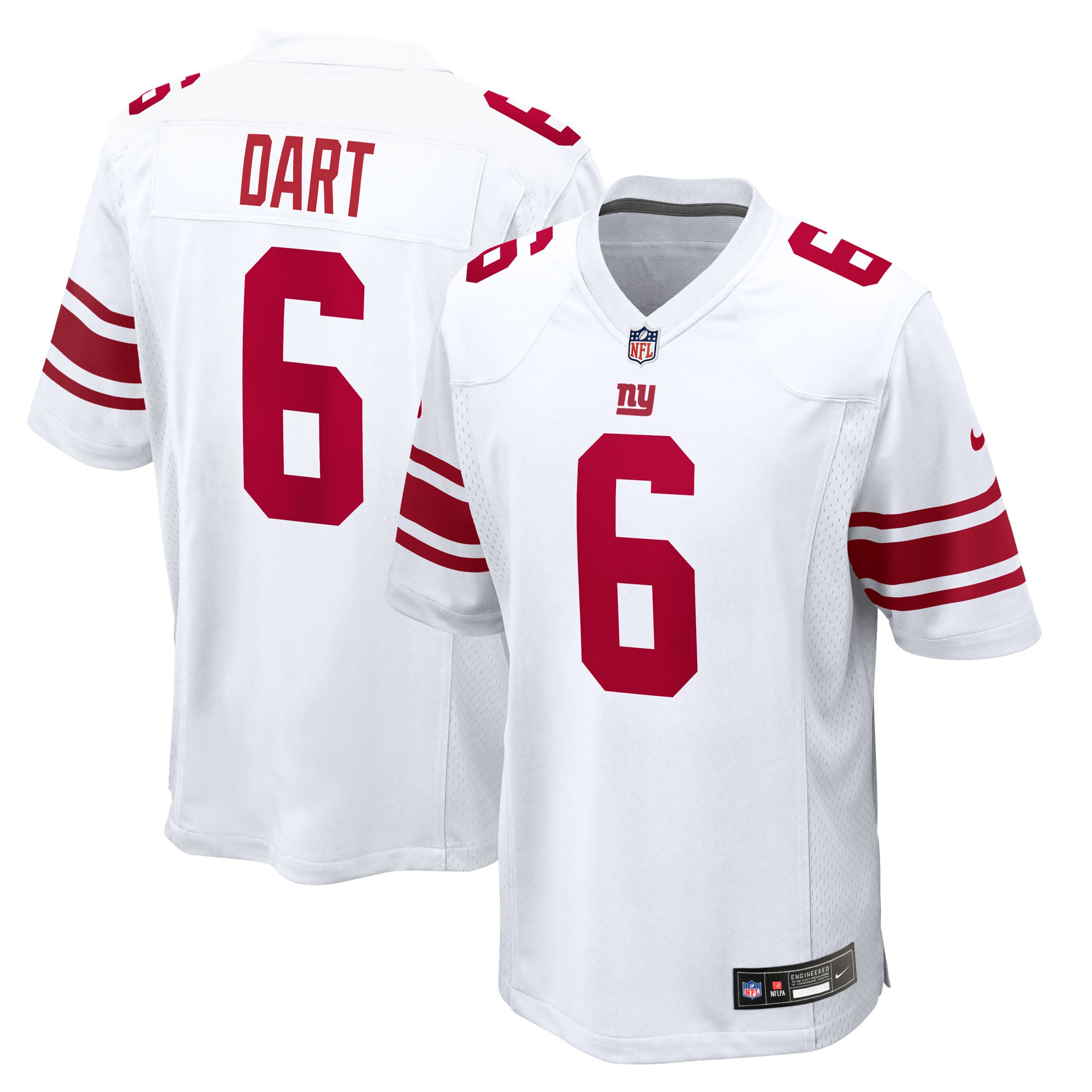 Jaxson Dart New York Giants Game Jersey White NFL Football Fan Wear