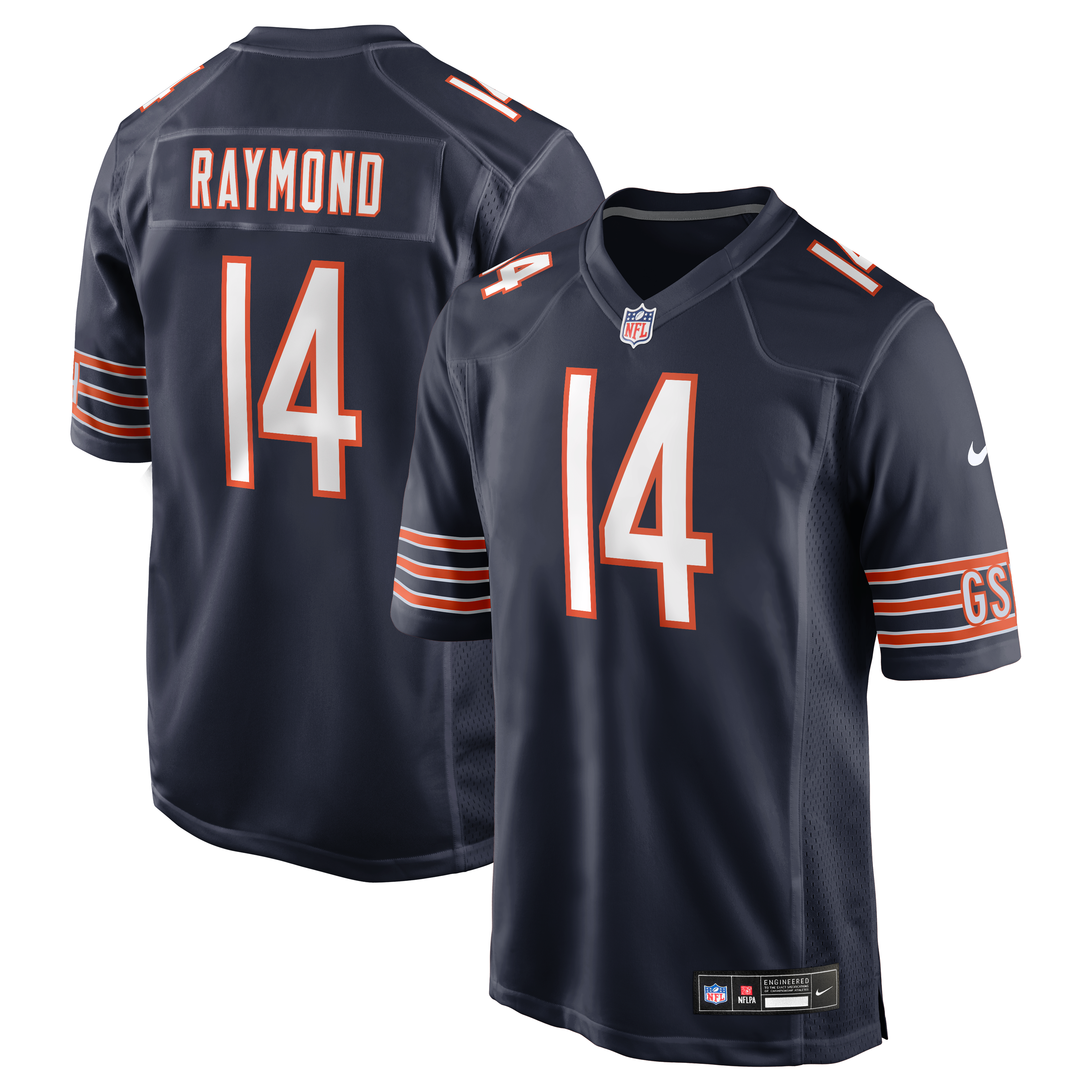 Kalif Raymond Chicago Bears Game Jersey Navy NFL Football Fan Wear Kalif Raymond
