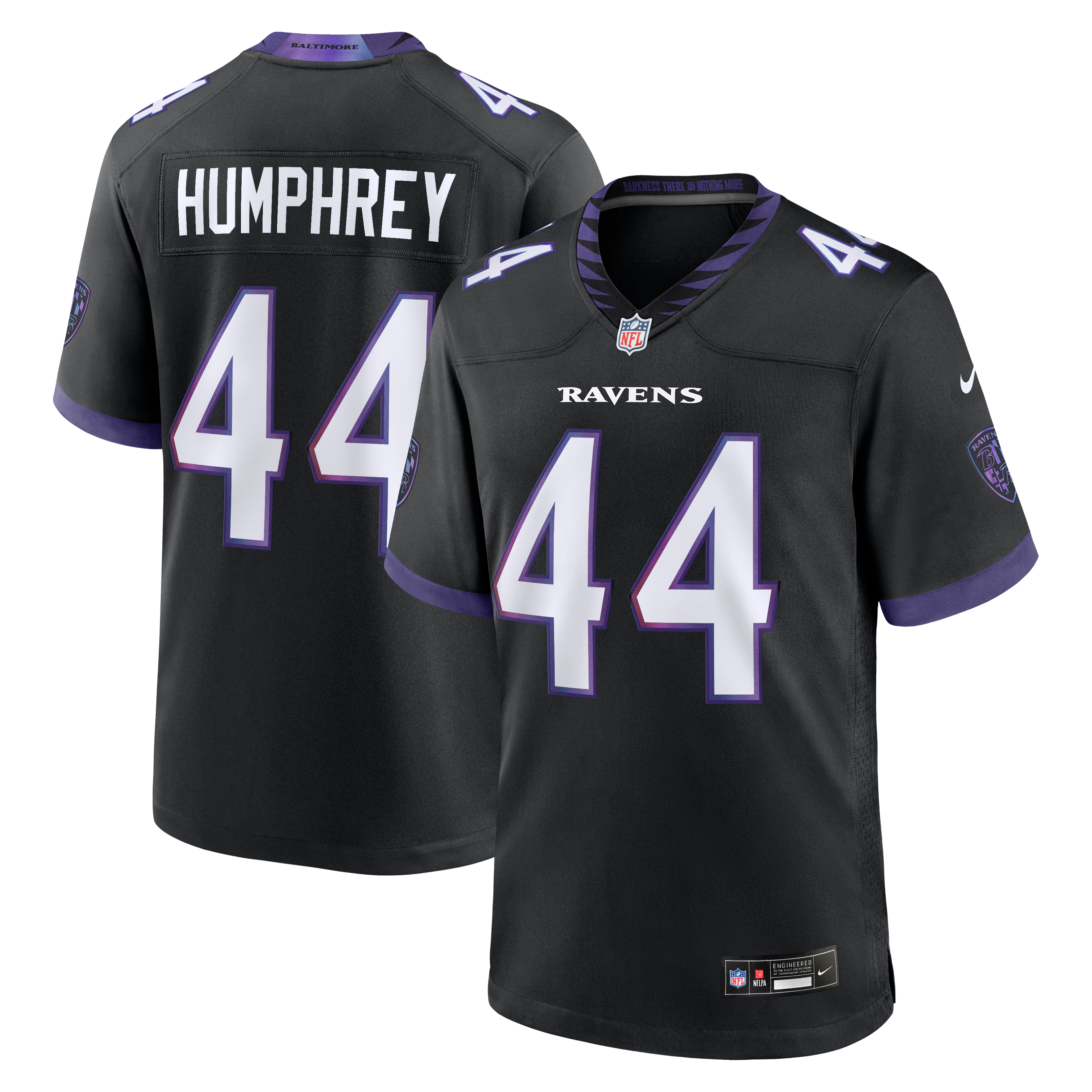 Marlon Humphrey Baltimore Ravens Game Jersey Black NFL Football Fan Wear