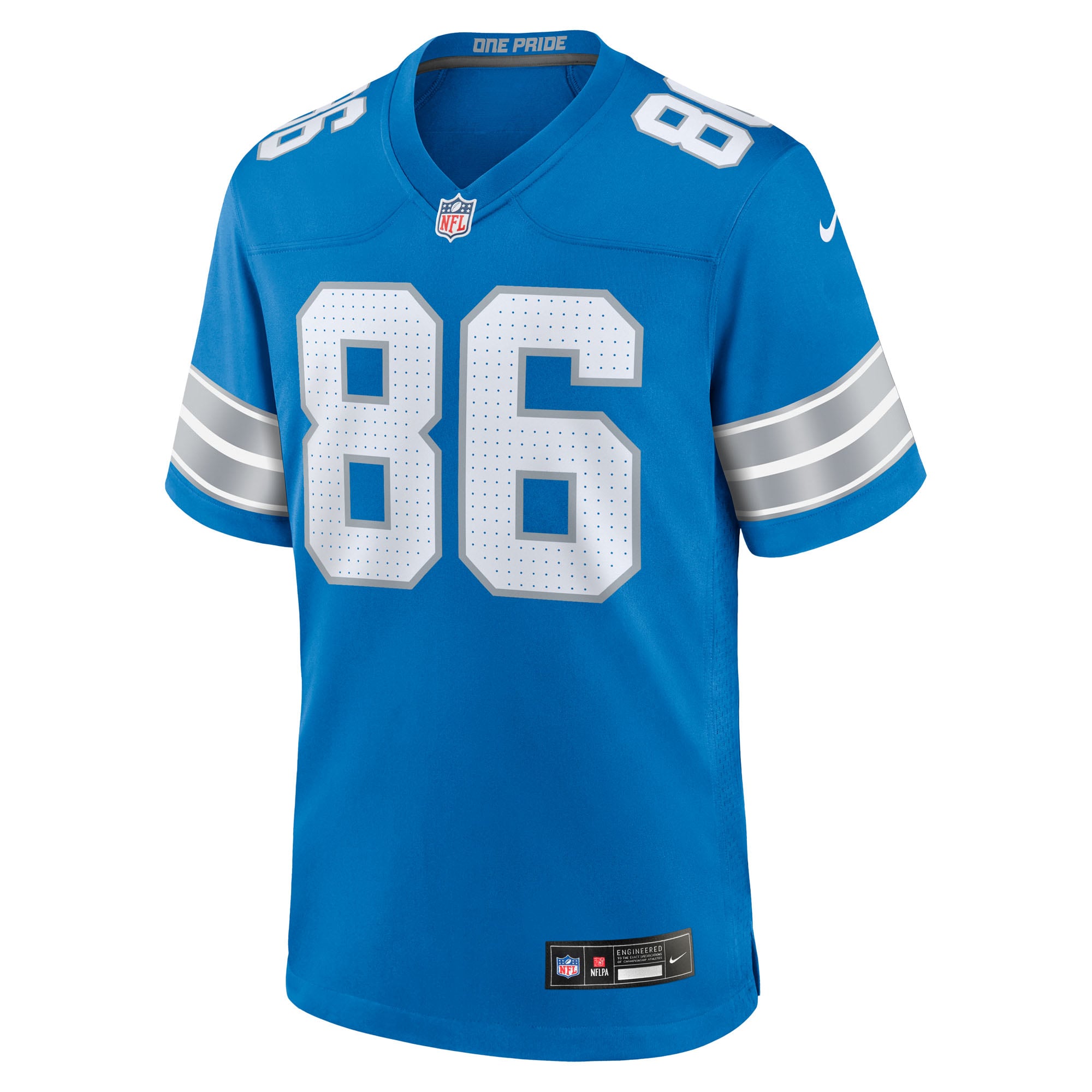 Anthony Firkser Detroit Lions Game Jersey Blue NFL Football Fan Wear Anthony Firkser