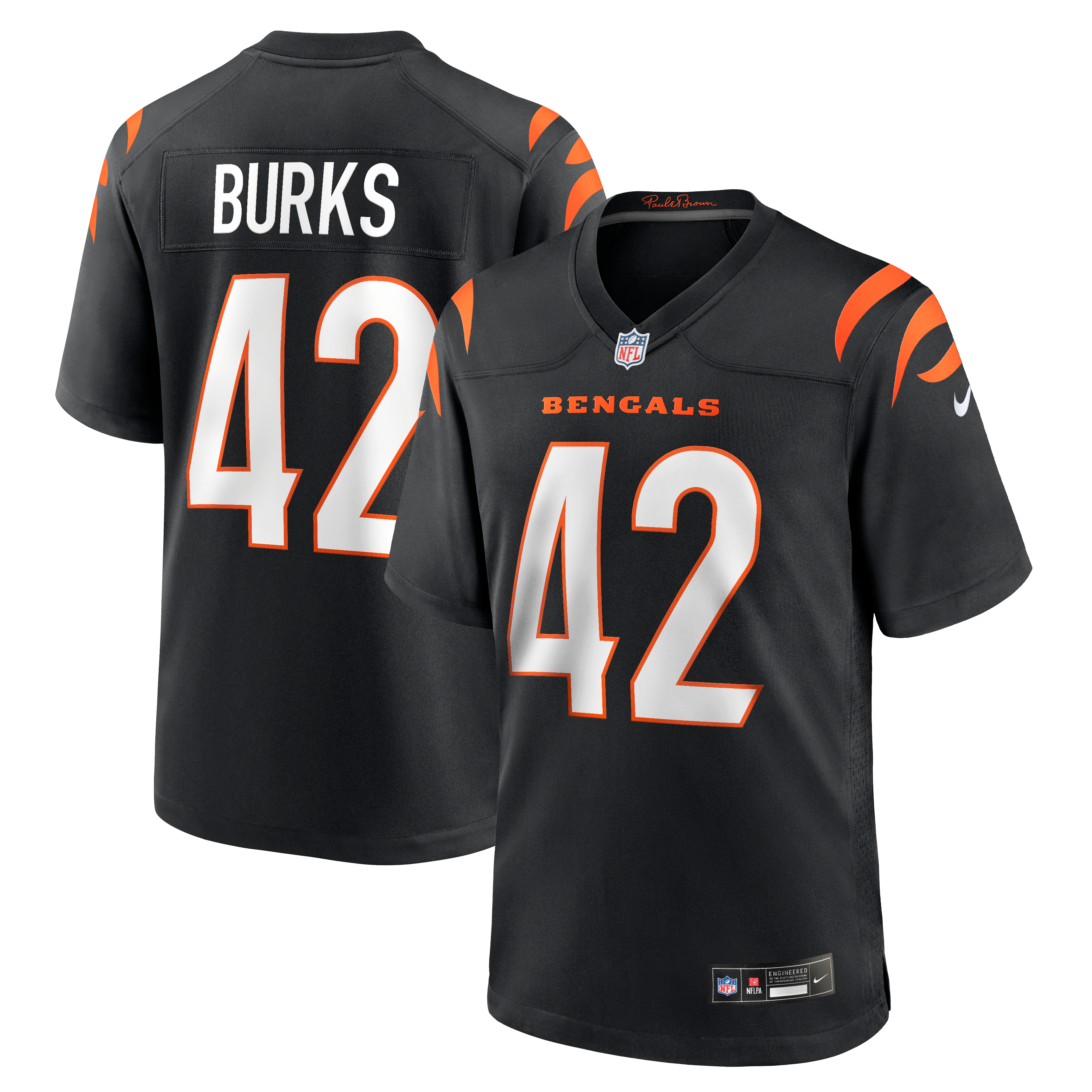 Oren Burks Cincinnati Bengals Game Jersey Black NFL Football Fan Wear