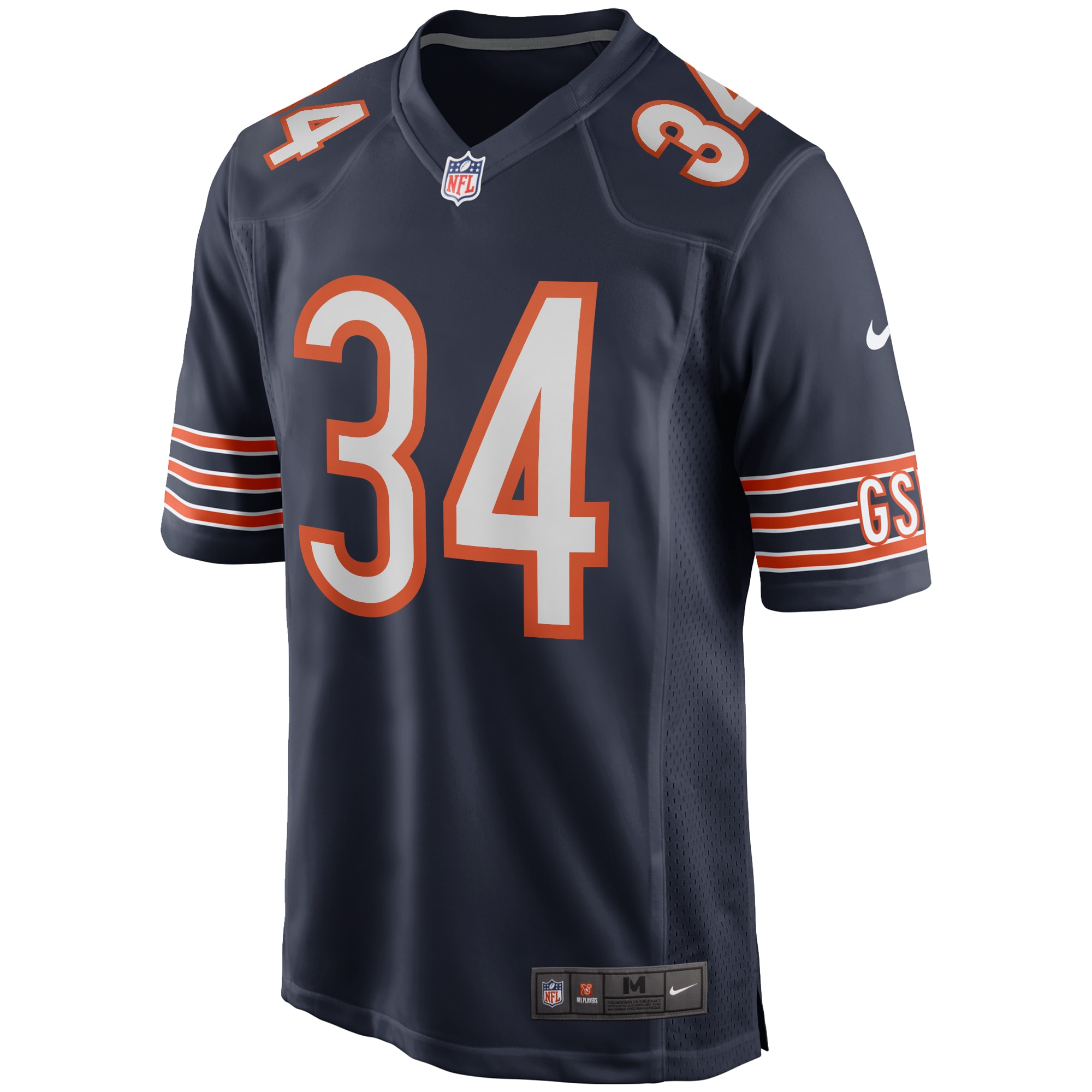 Walter Payton Retired Chicago Bears Player Jersey Navy NFL Football Fan Wear Walter Payton Retired