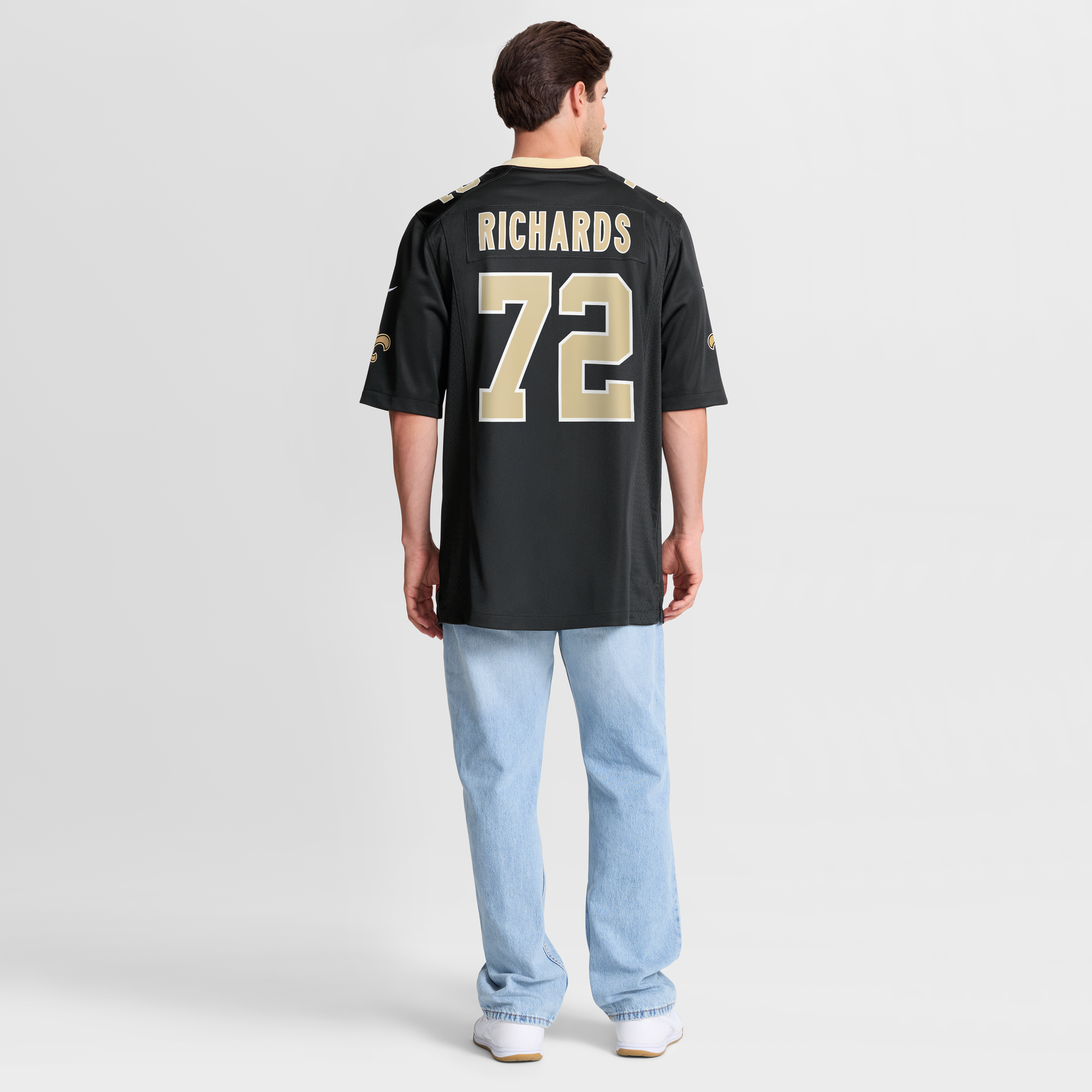 Asim Richards New Orleans Saints Game Jersey Black NFL Football Fan Wear Asim Richards