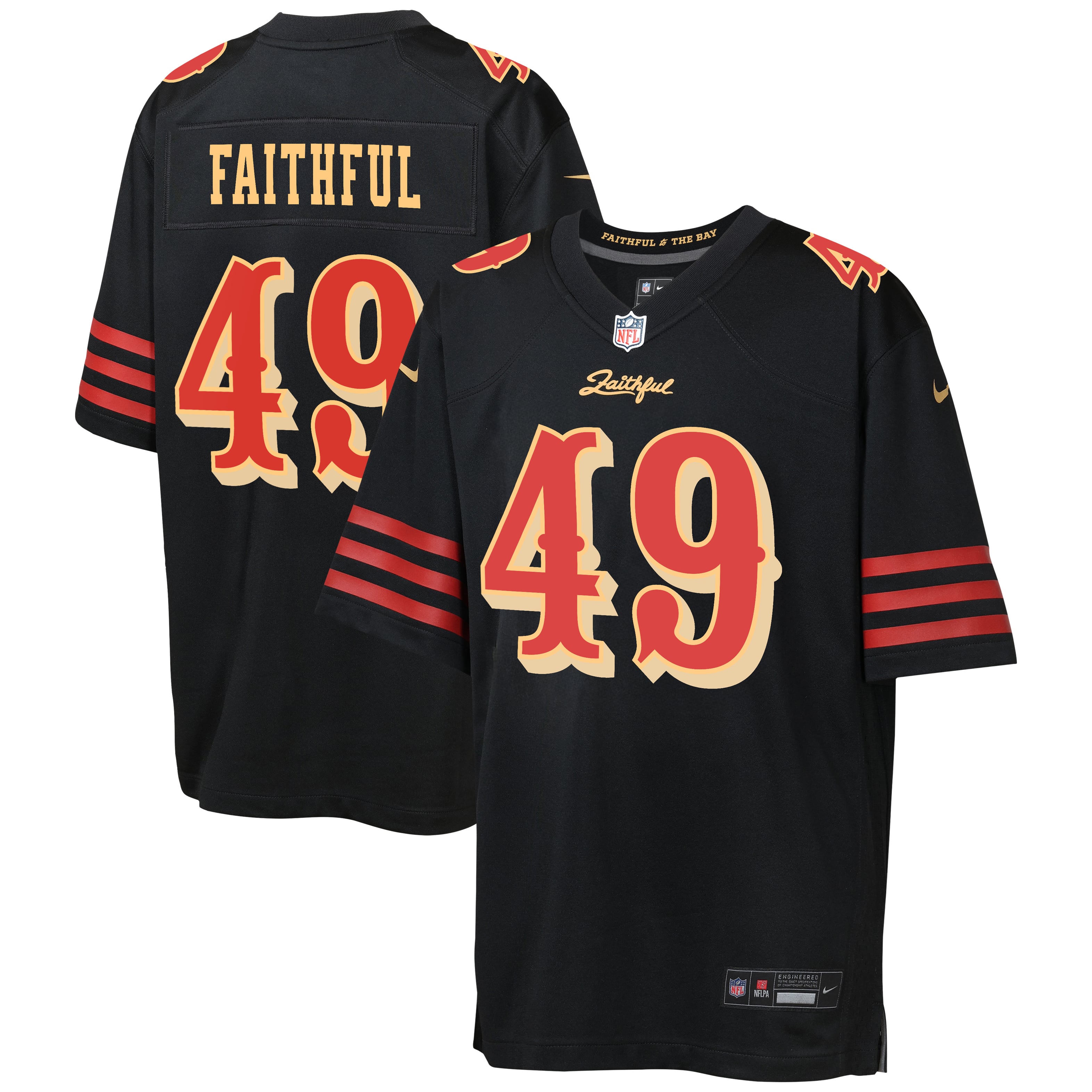 San Francisco 49ers Game Jersey Black NFL Football Fan Wear