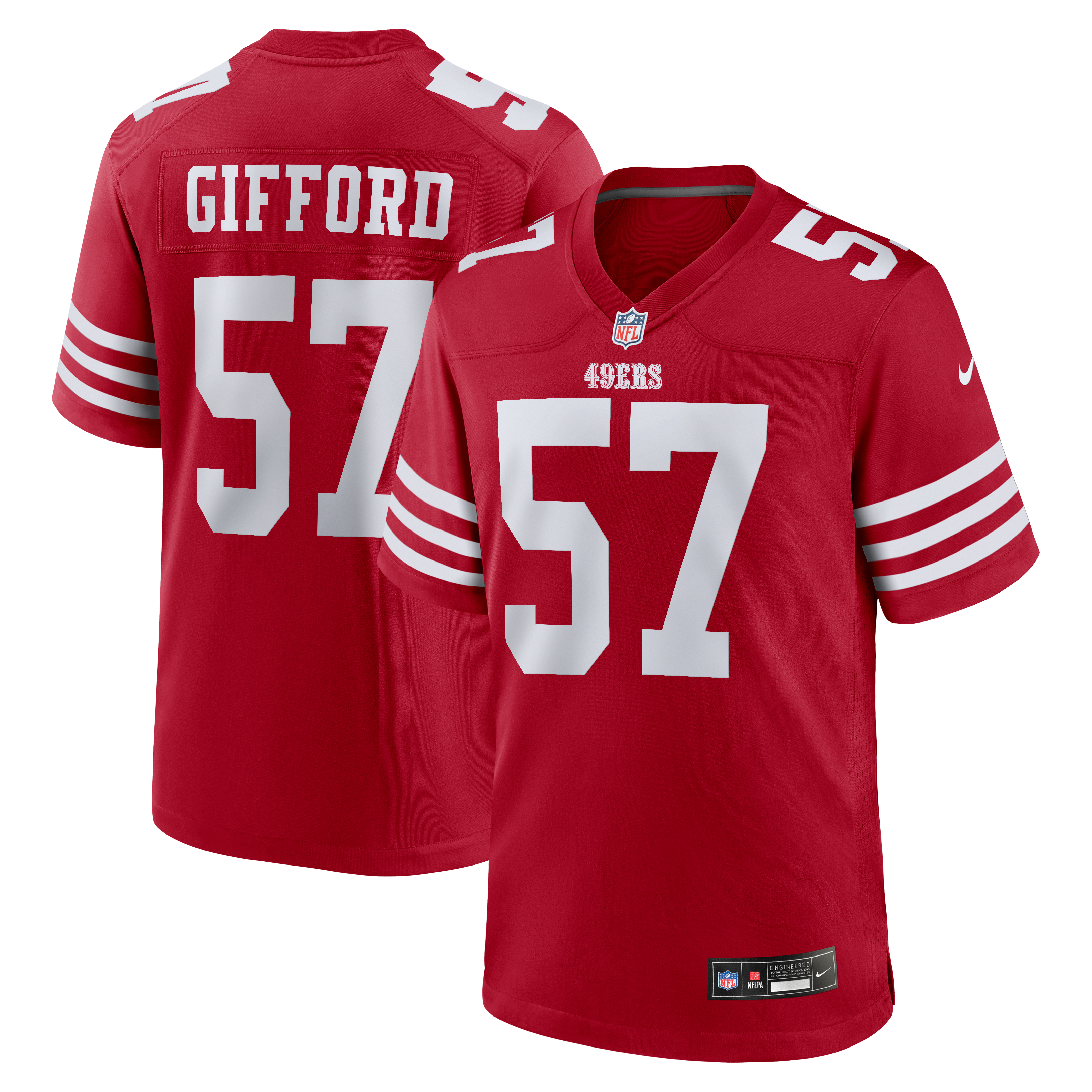 Luke Gifford San Francisco 49ers Game Jersey Scarlet NFL Football Fan Wear