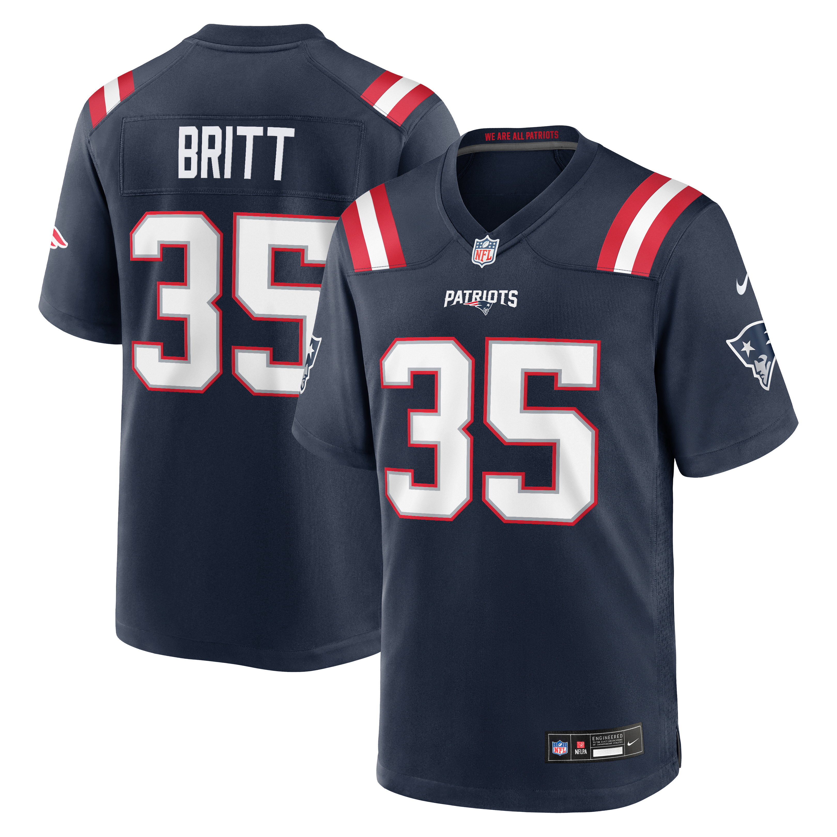 KJ Britt New England Patriots Game Jersey Navy NFL Football Fan Wear